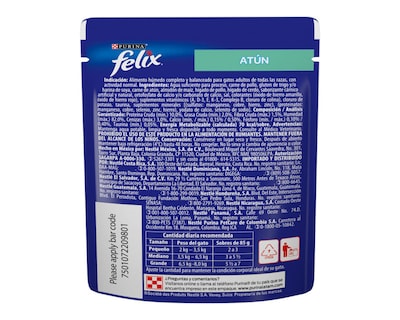 Foto 2 | Alimento para Gato Purina Felix Raza Mediana 85 g