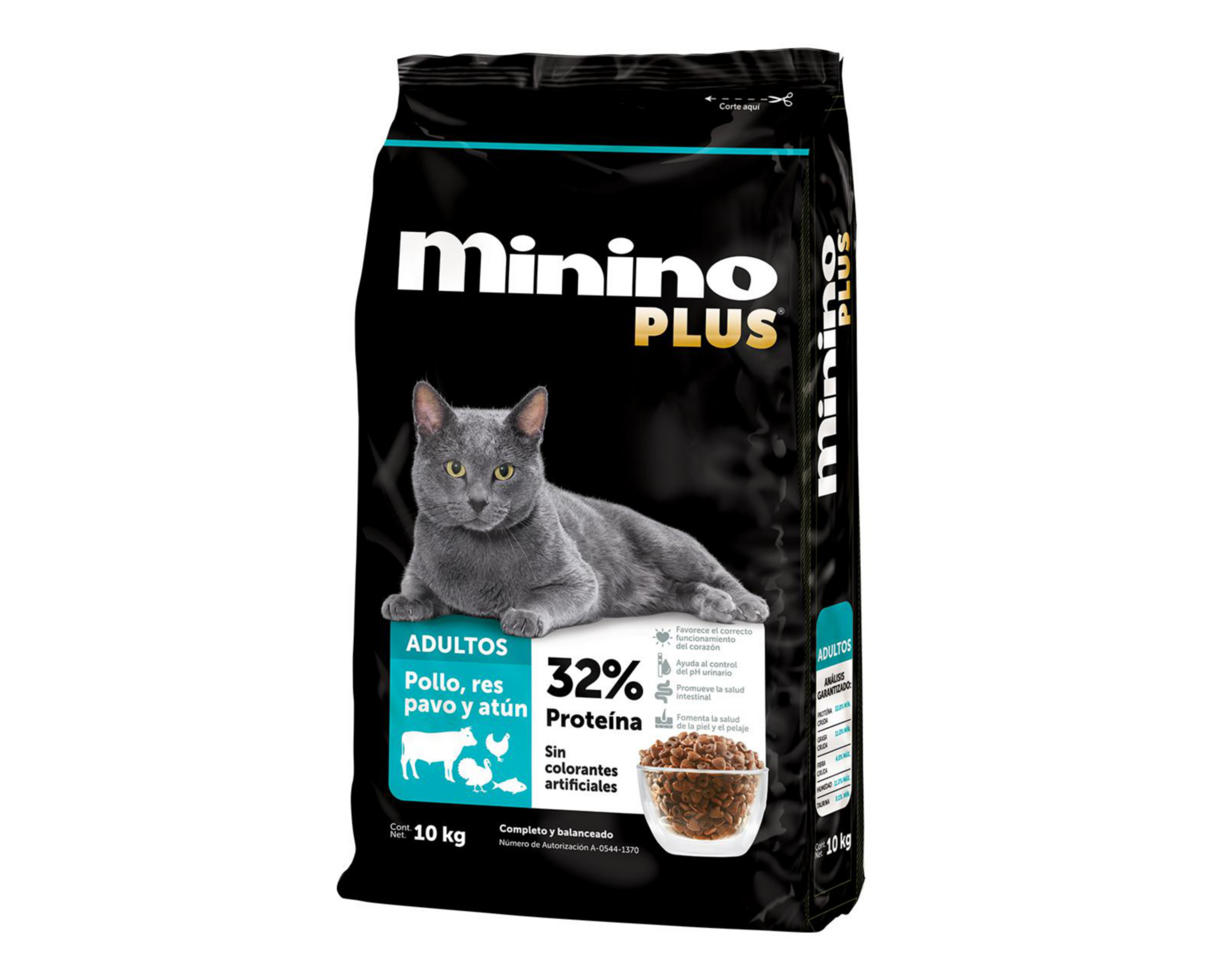 Foto 4 pulgar | Alimento para Gato Minino Plus Adulto 10 kg