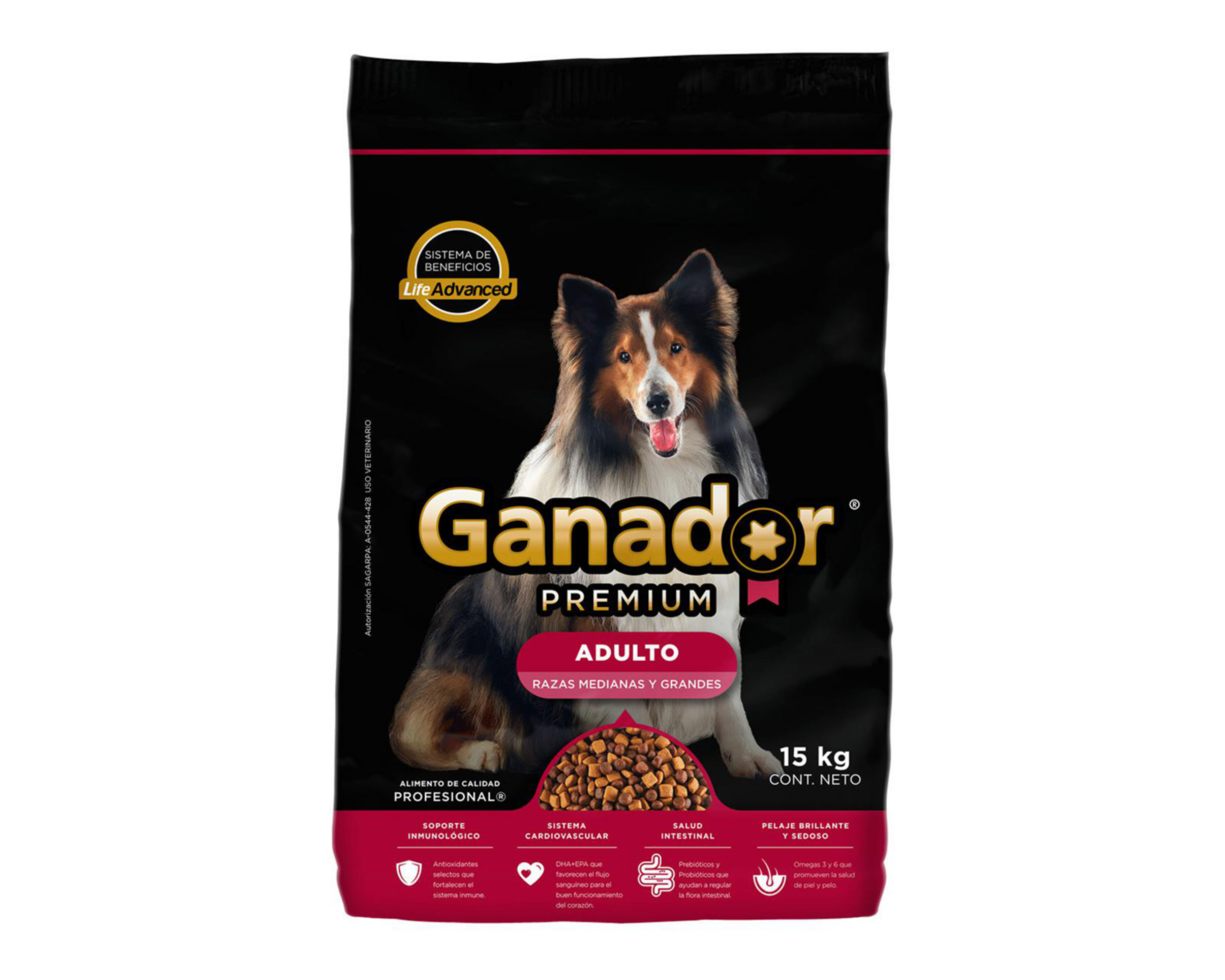 Foto 2 pulgar | Alimento para Perro Ganador Premium Adulto Razas Medianas y Grandes 15 kg