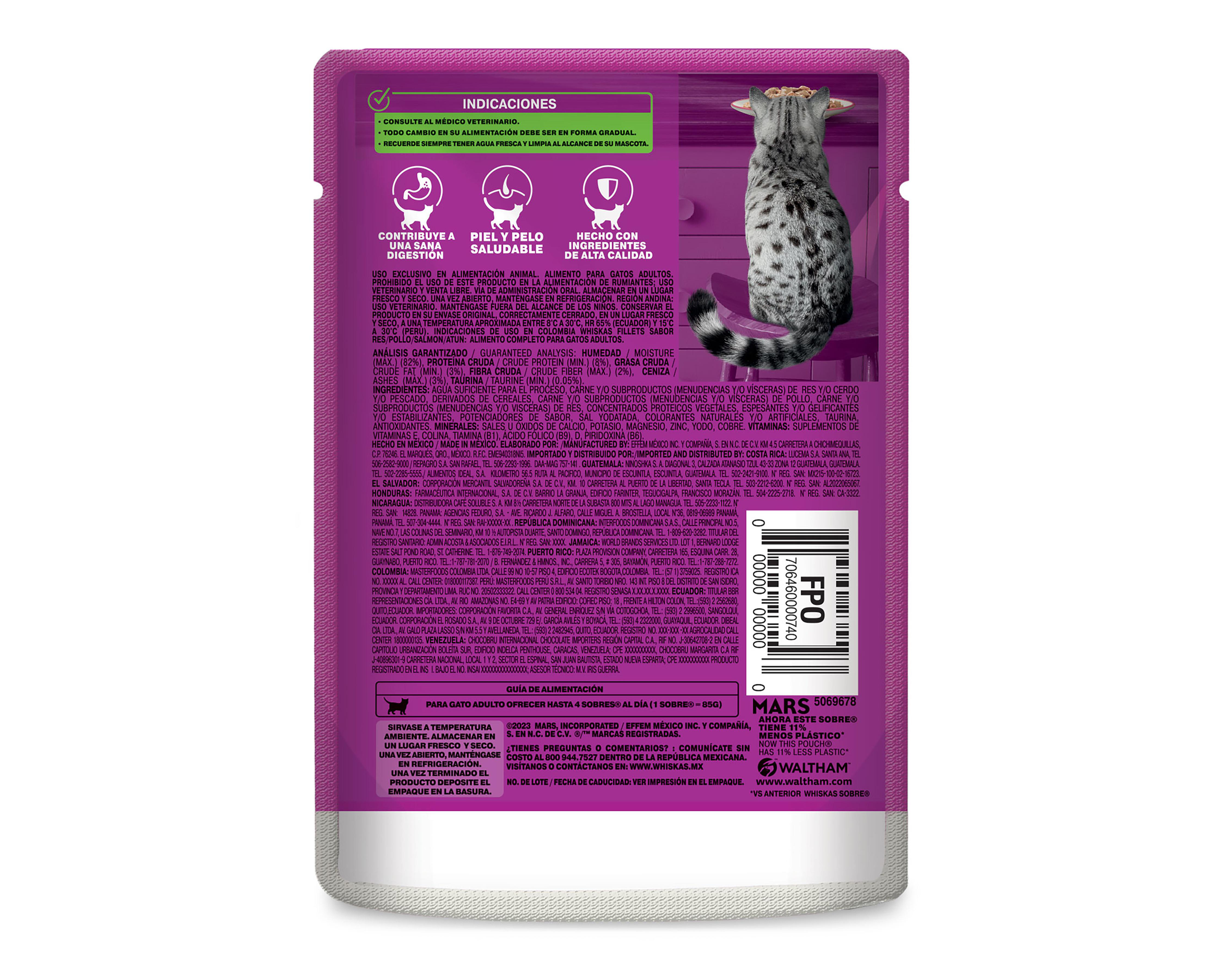 Foto 3 pulgar | Alimento para Gato Whiskas Adulto 85 g