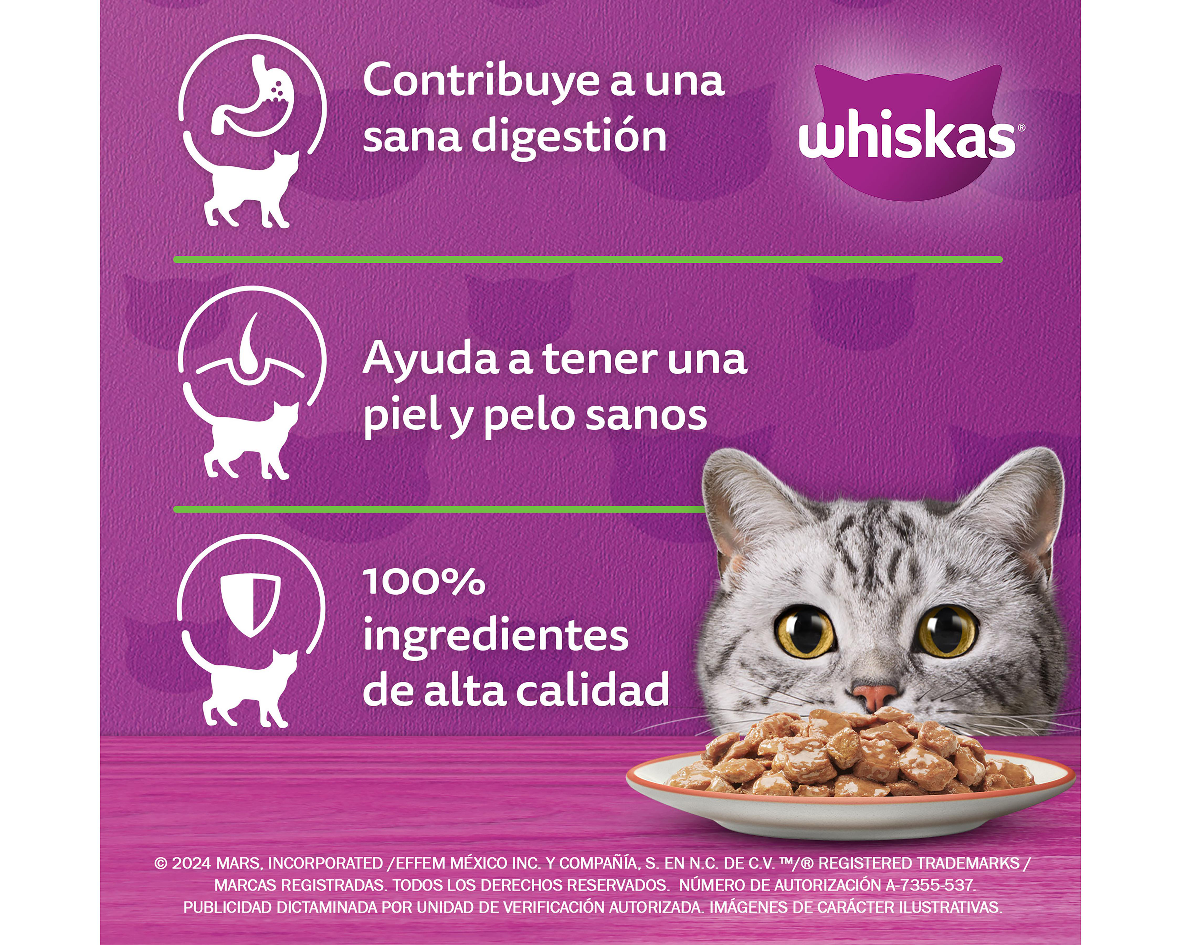 Foto 4 pulgar | Alimento para Gato Whiskas Adulto 85 g