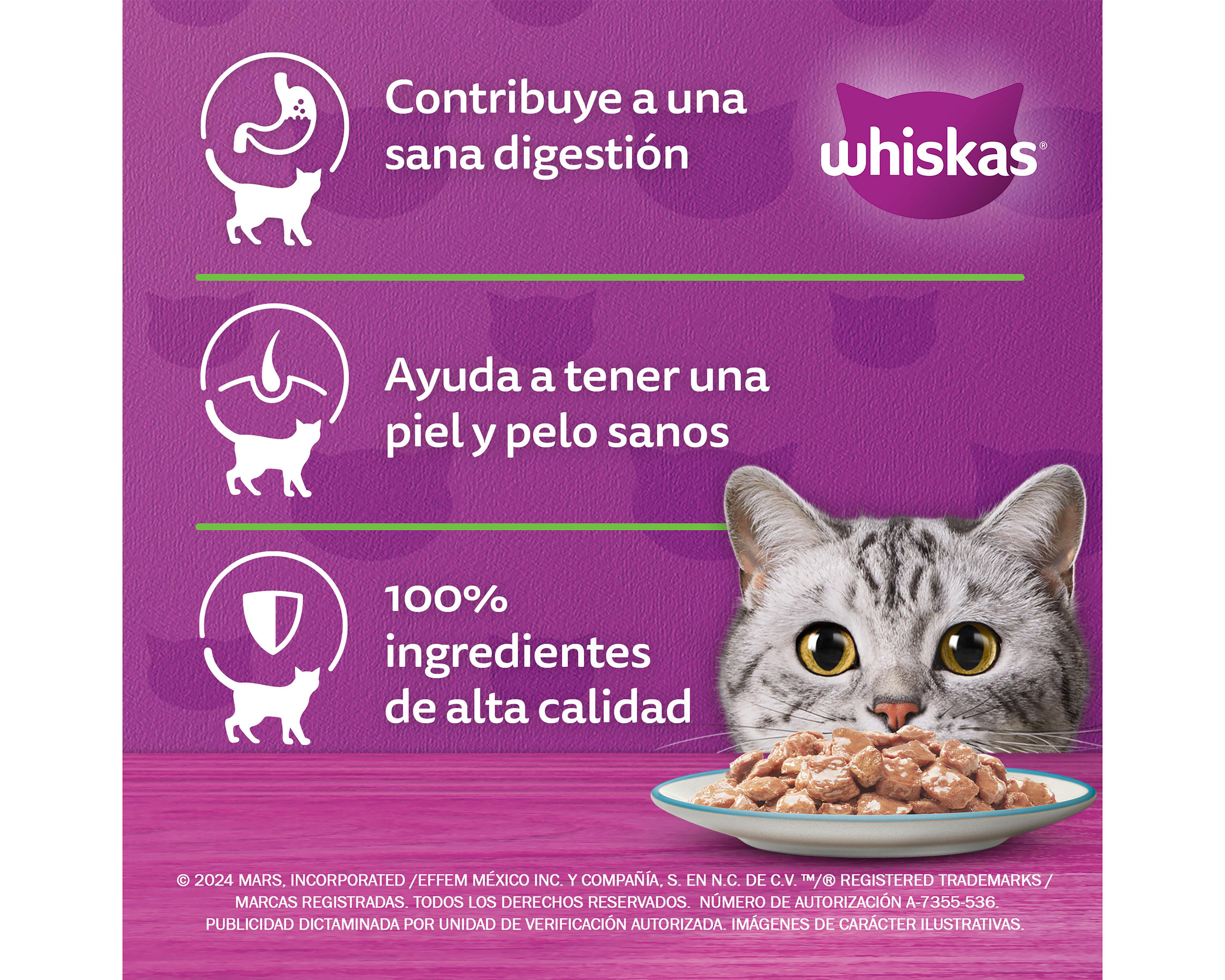 Foto 5 pulgar | Alimento para Gato Whiskas Adulto 85 g