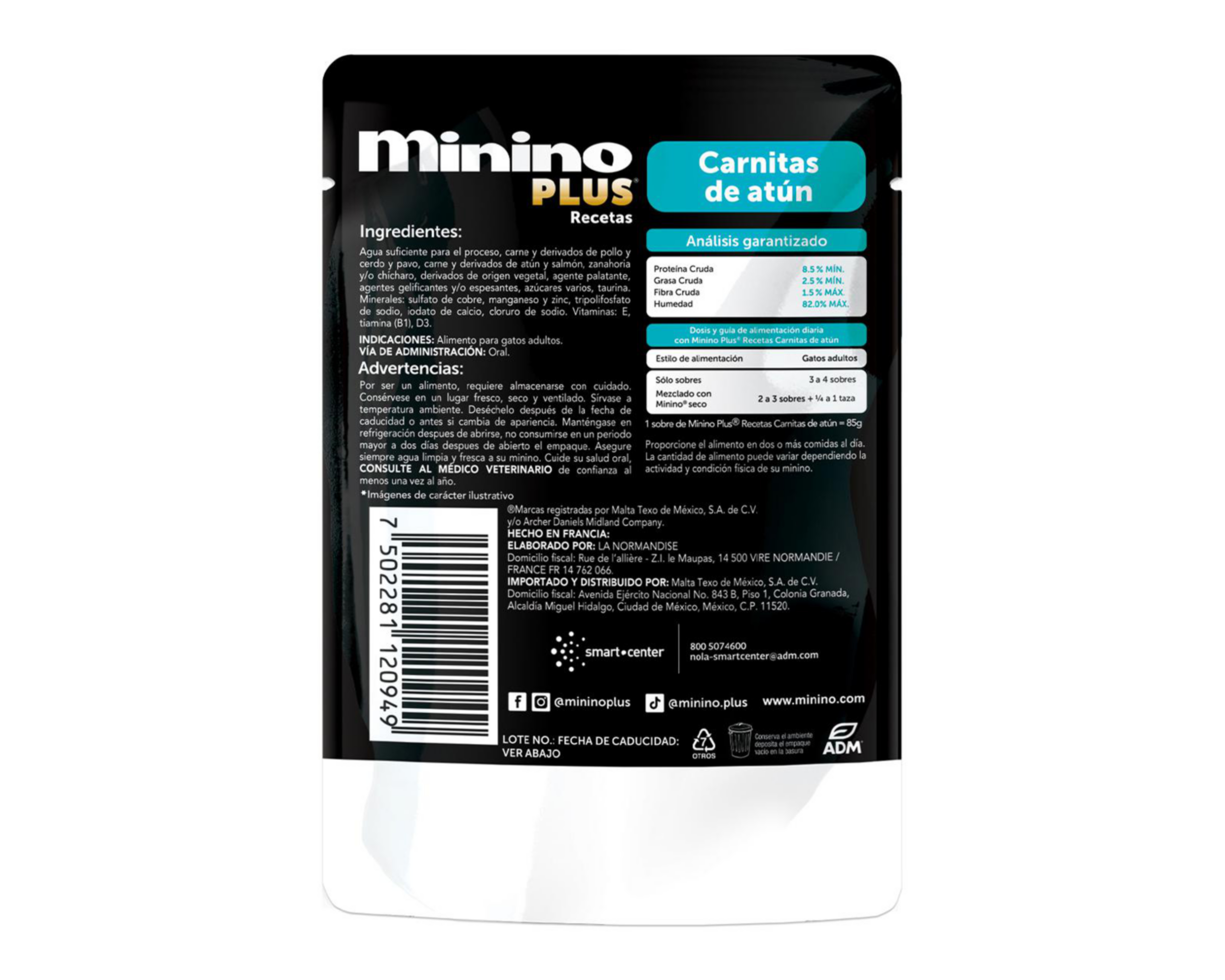 Foto 3 pulgar | Alimento para Gato Minino Plus Adulto 85 g