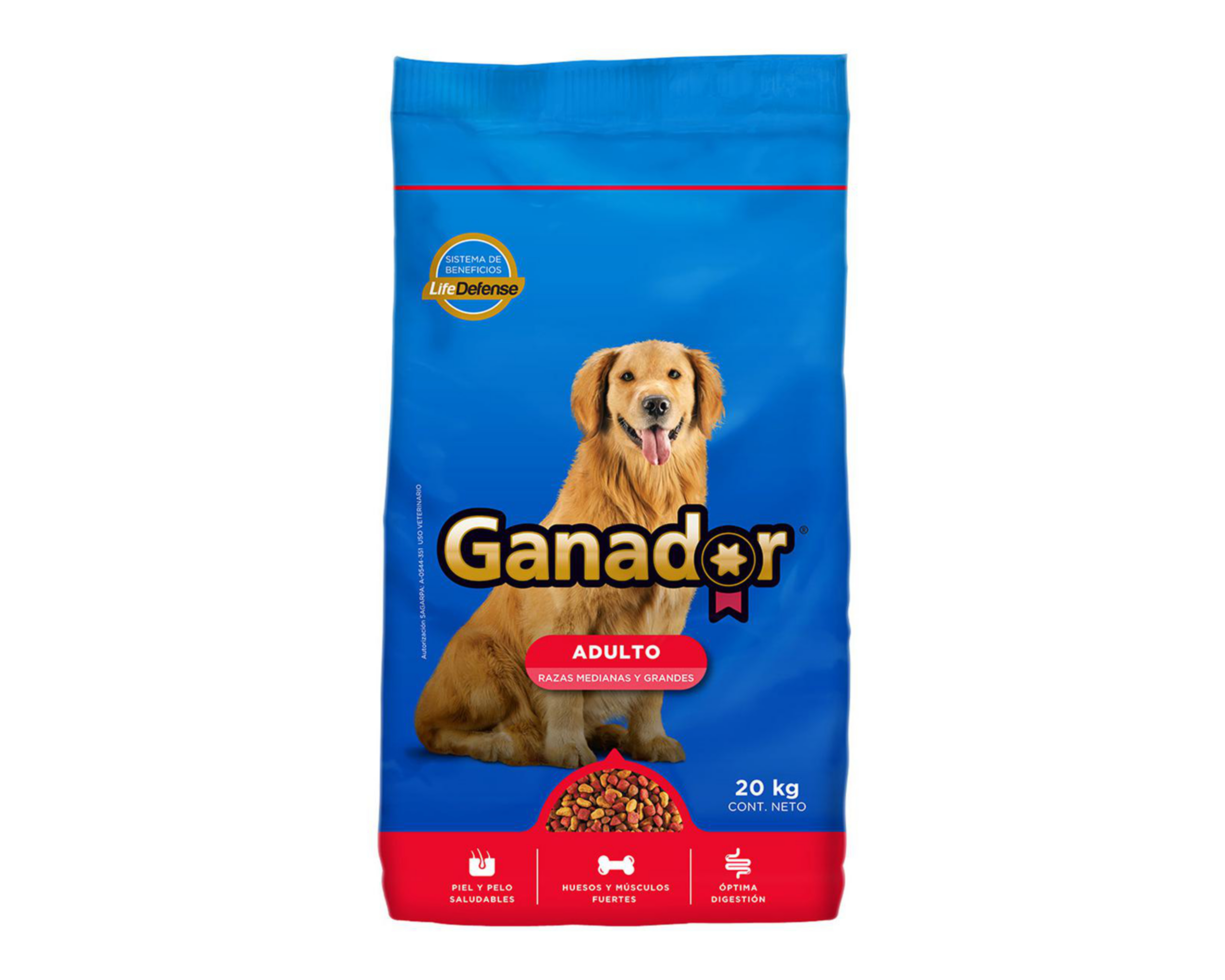Foto 3 pulgar | Alimento para Perro Ganador Adulto Razas Medias y Grandes 20 kg