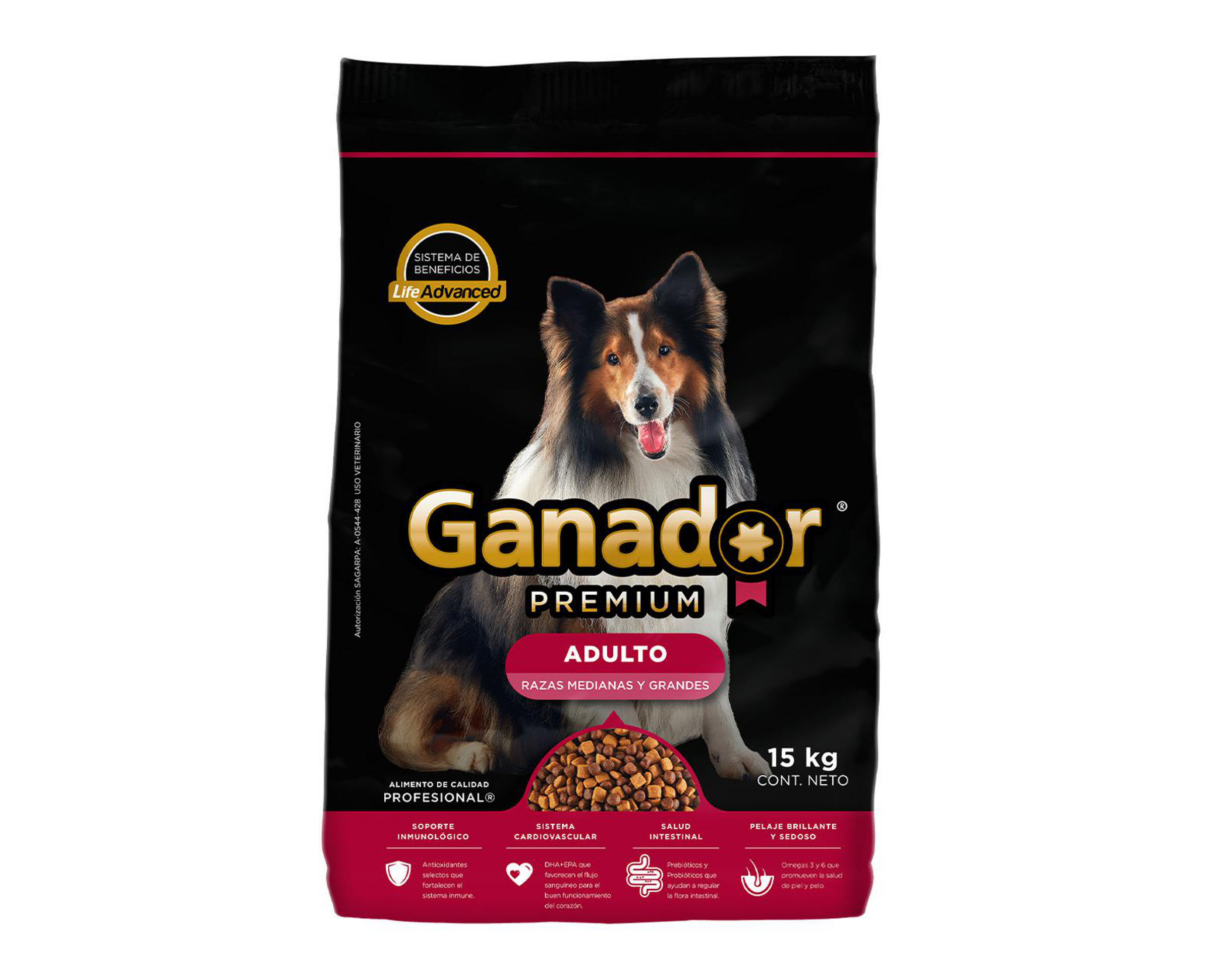 Foto 3 pulgar | Alimento para Perro Ganador Premium Adulto Razas Medianas y Grandes 15 kg