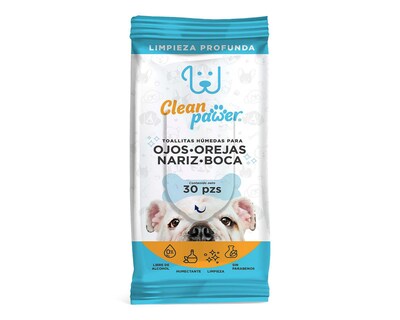 Foto 1 | Toallitas Húmedas para Mascota Clean Pawer Ojos Orejas Nariz y Boca 30 Piezas