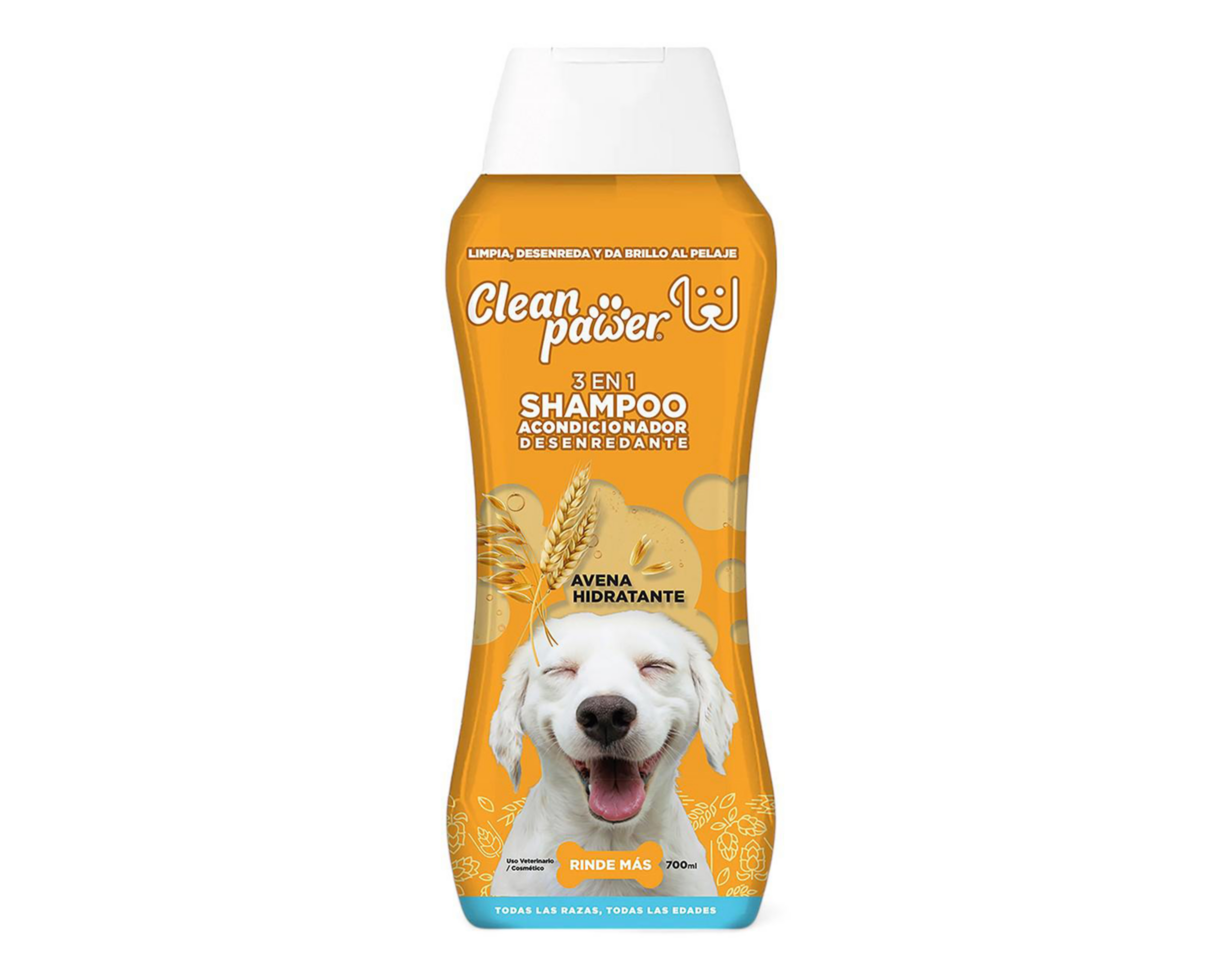 Shampoo para Mascota Clean Pawer 3 en 1 Avena Hidratante 700 ml $70