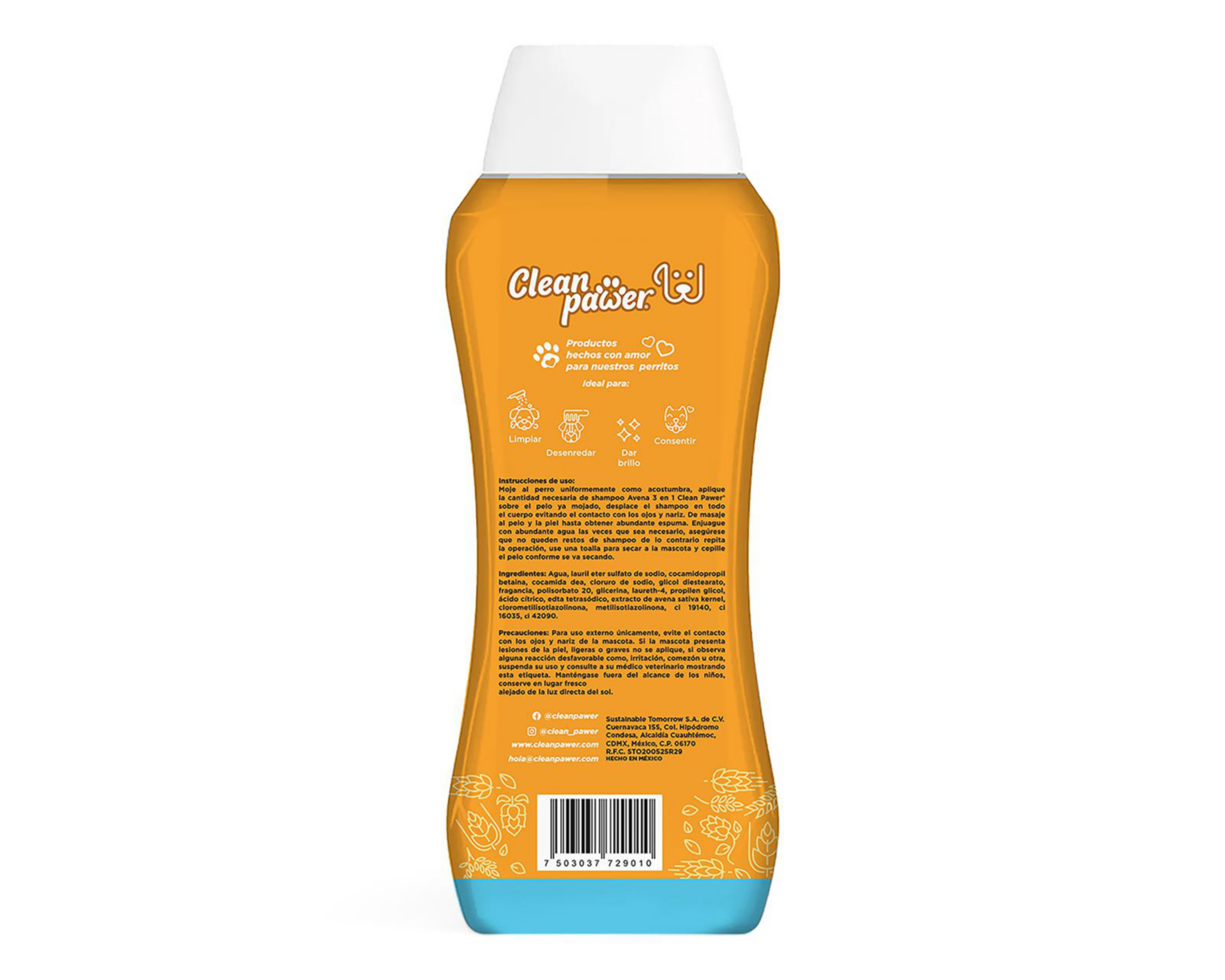 Foto 3 pulgar | Shampoo para Mascota Clean Pawer 3 en 1 Avena Hidratante 700 ml