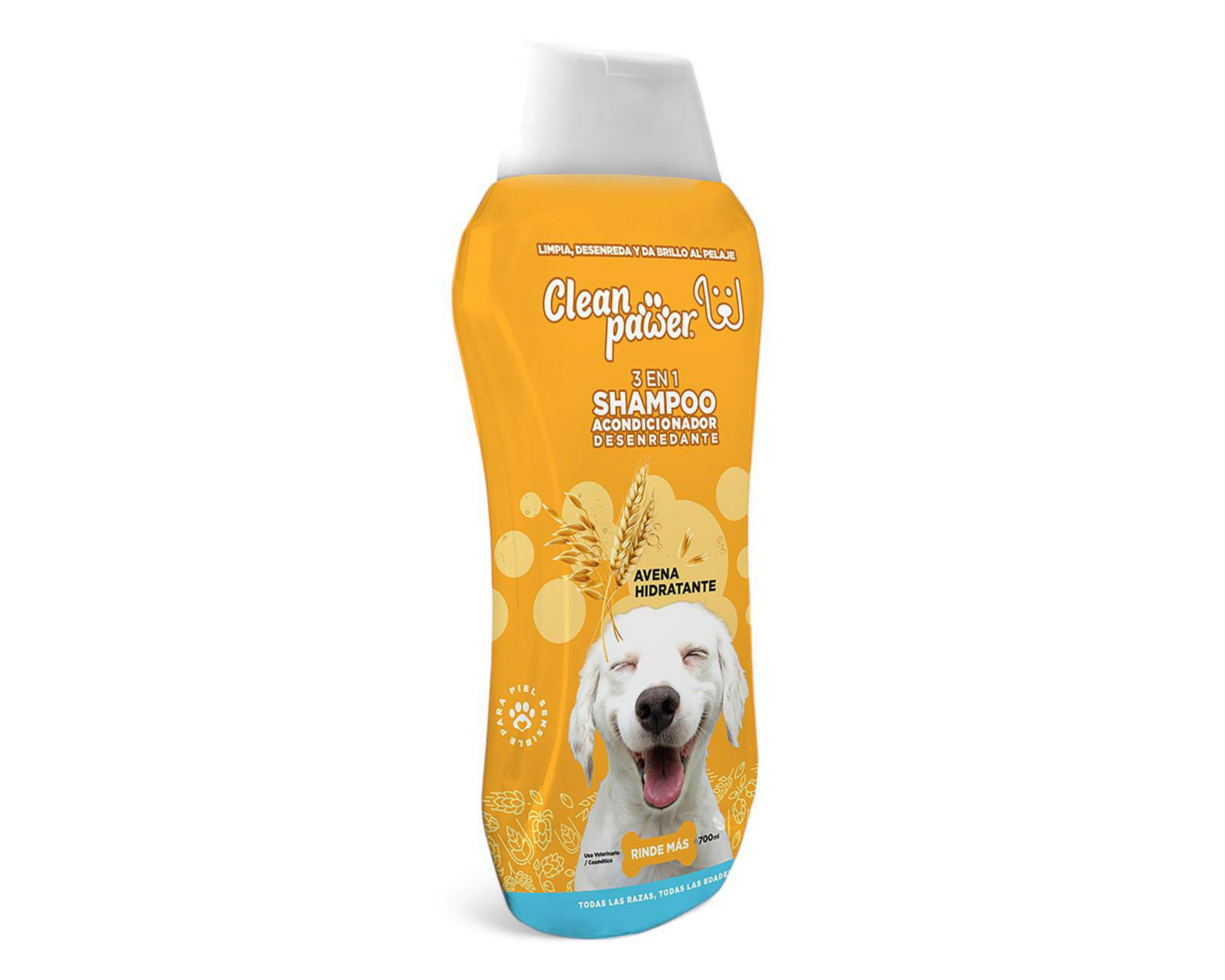 Foto 4 pulgar | Shampoo para Mascota Clean Pawer 3 en 1 Avena Hidratante 700 ml