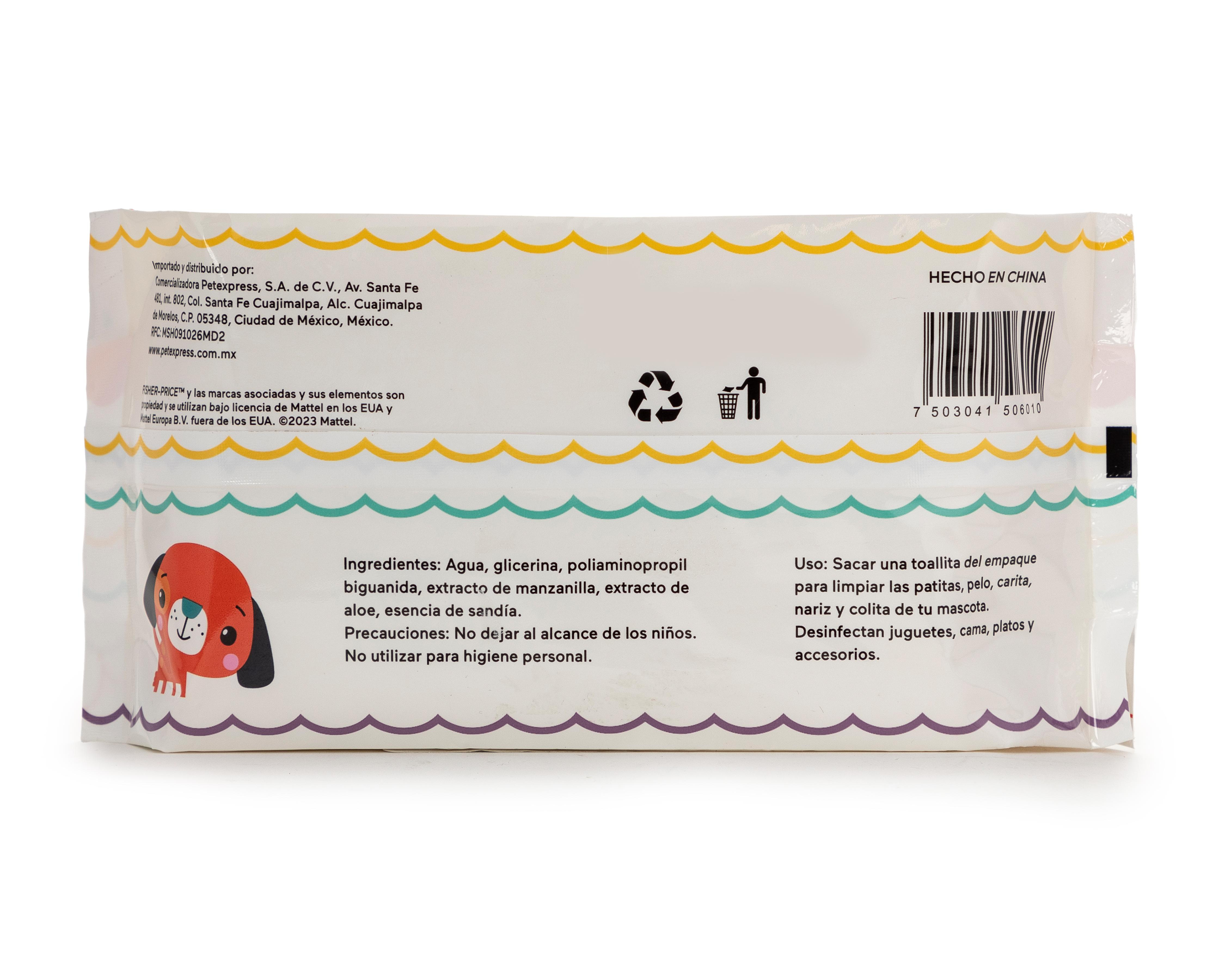 Foto 2 | Toallitas Húmedas para Mascota Fisher-Price Aroma a Sandía 88 Piezas