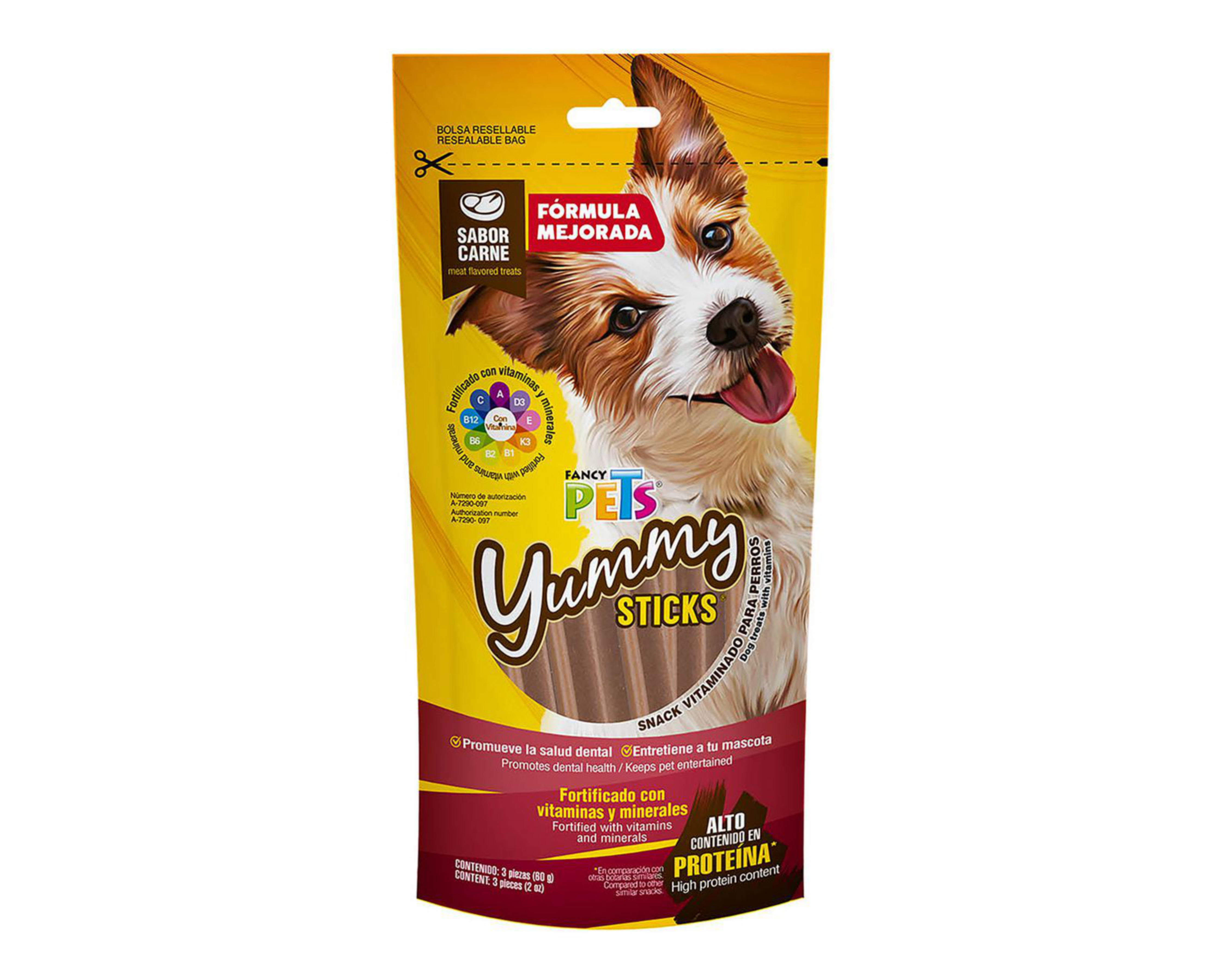 Foto 2 pulgar | Snack Yummy Sticks para Perro Fancy Pets 60 g