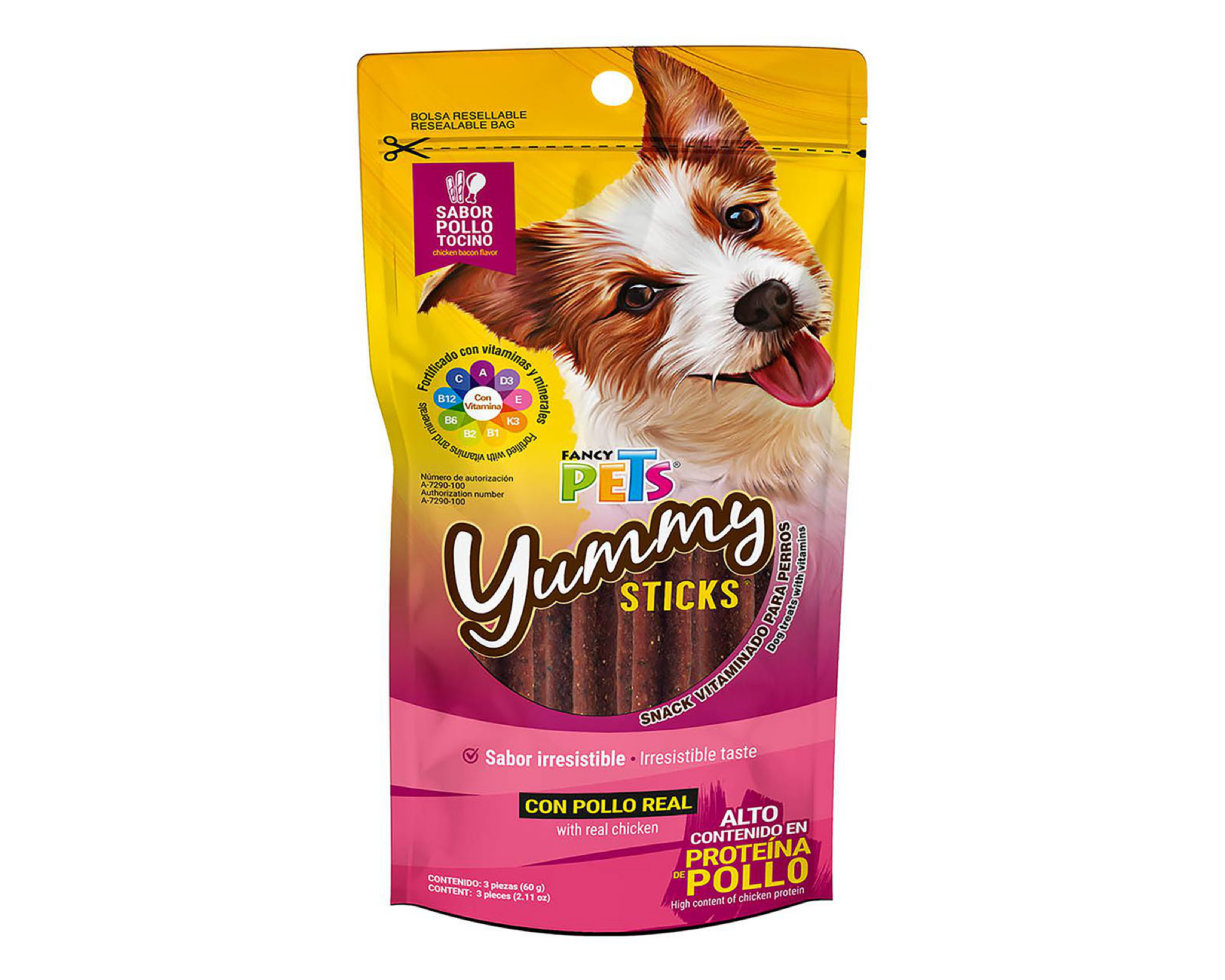 Foto 2 pulgar | Snack Yummy Sticks para Perro Fancy Pets 60 g