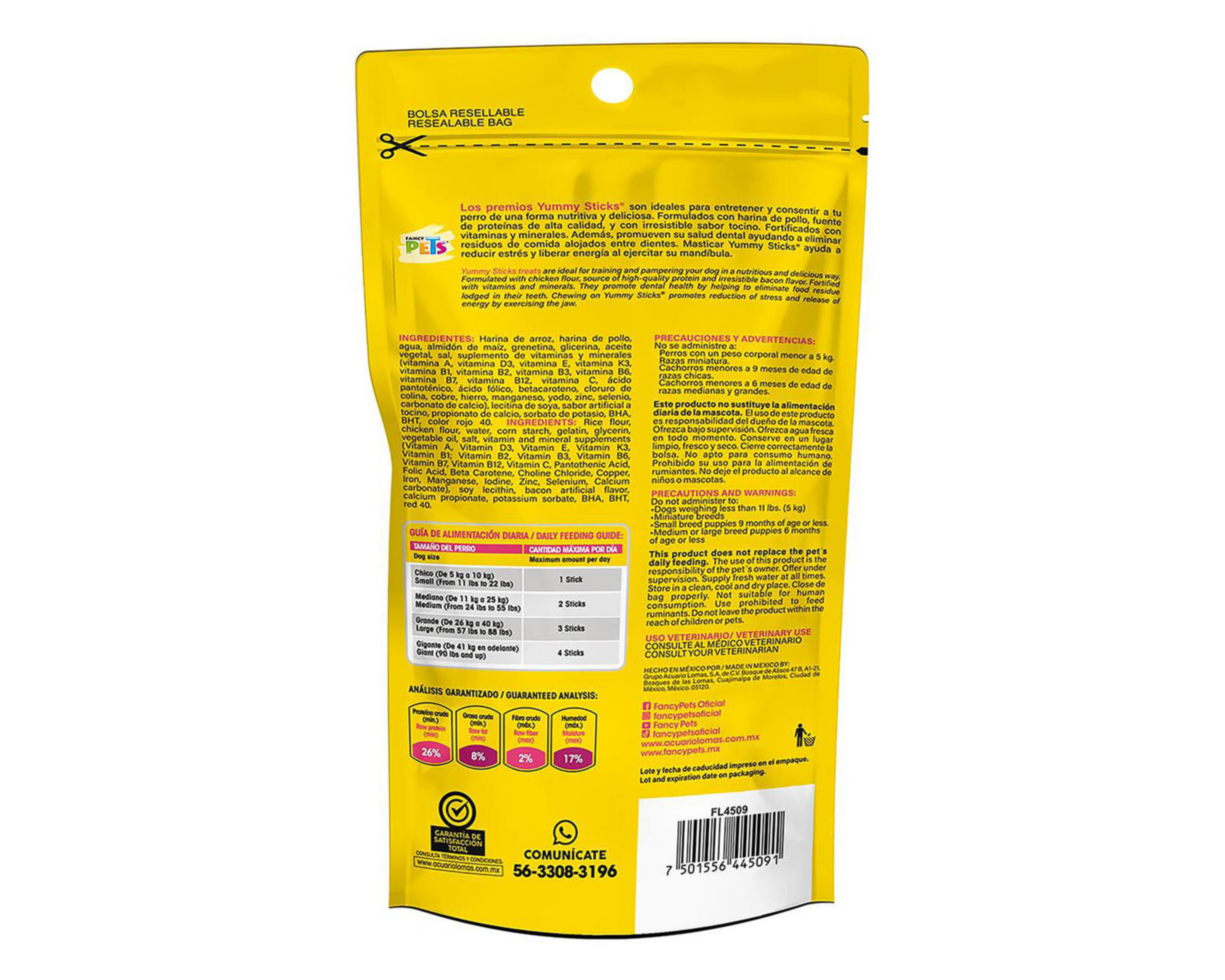Foto 3 pulgar | Snack Yummy Sticks para Perro Fancy Pets 60 g