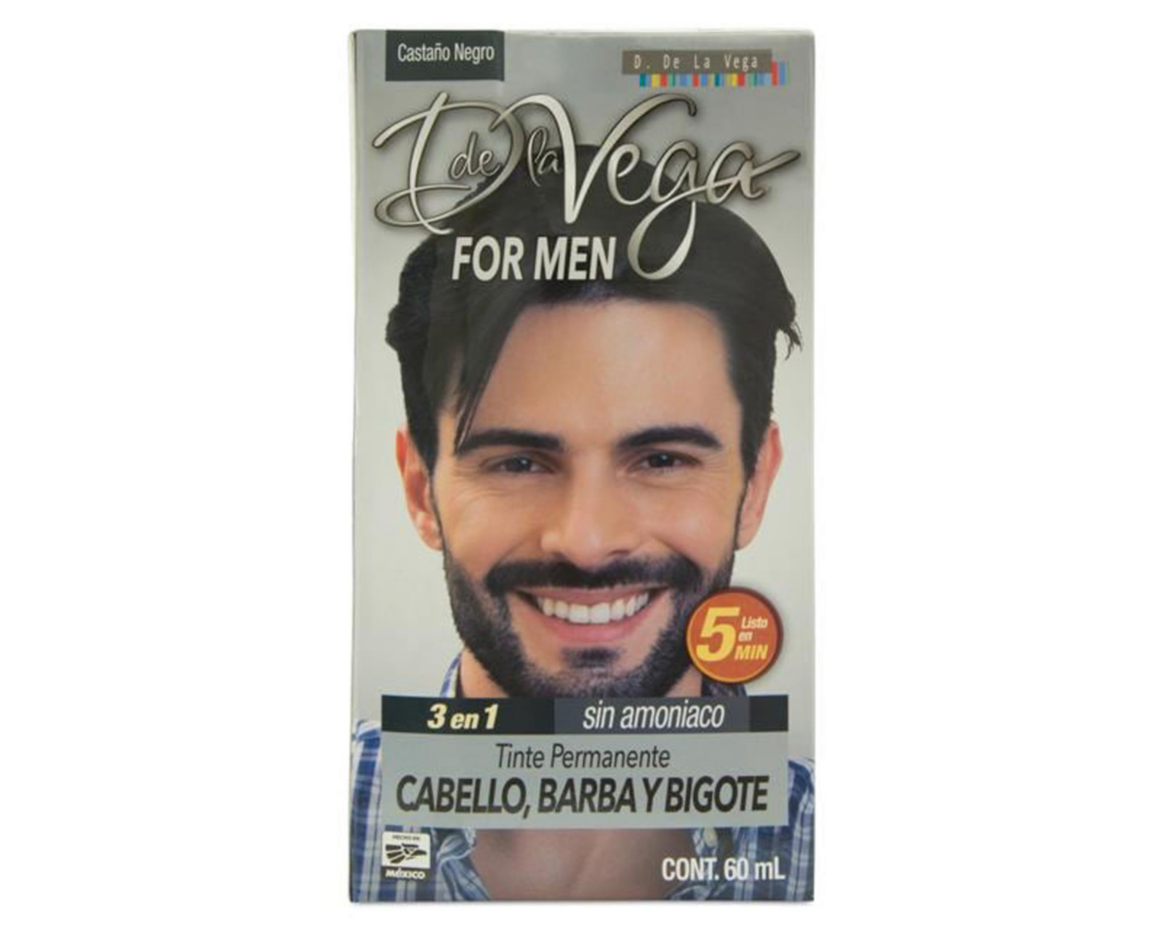 Foto 1 | Tinte para Cabello, Barba y Bigote D de la Vega Castaño Oscuro