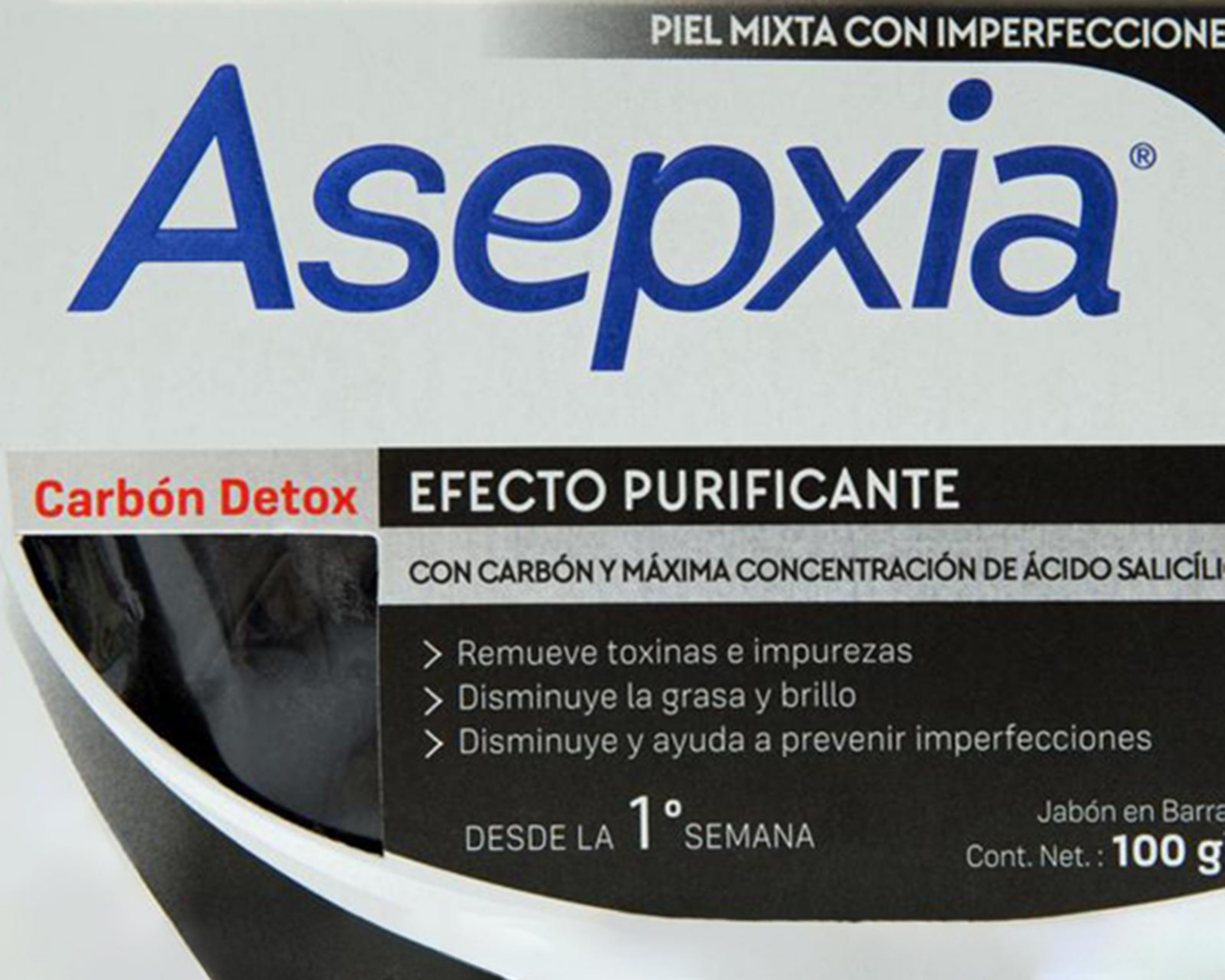 Foto 3 pulgar | Jabón Asepxia Carbón Detox
