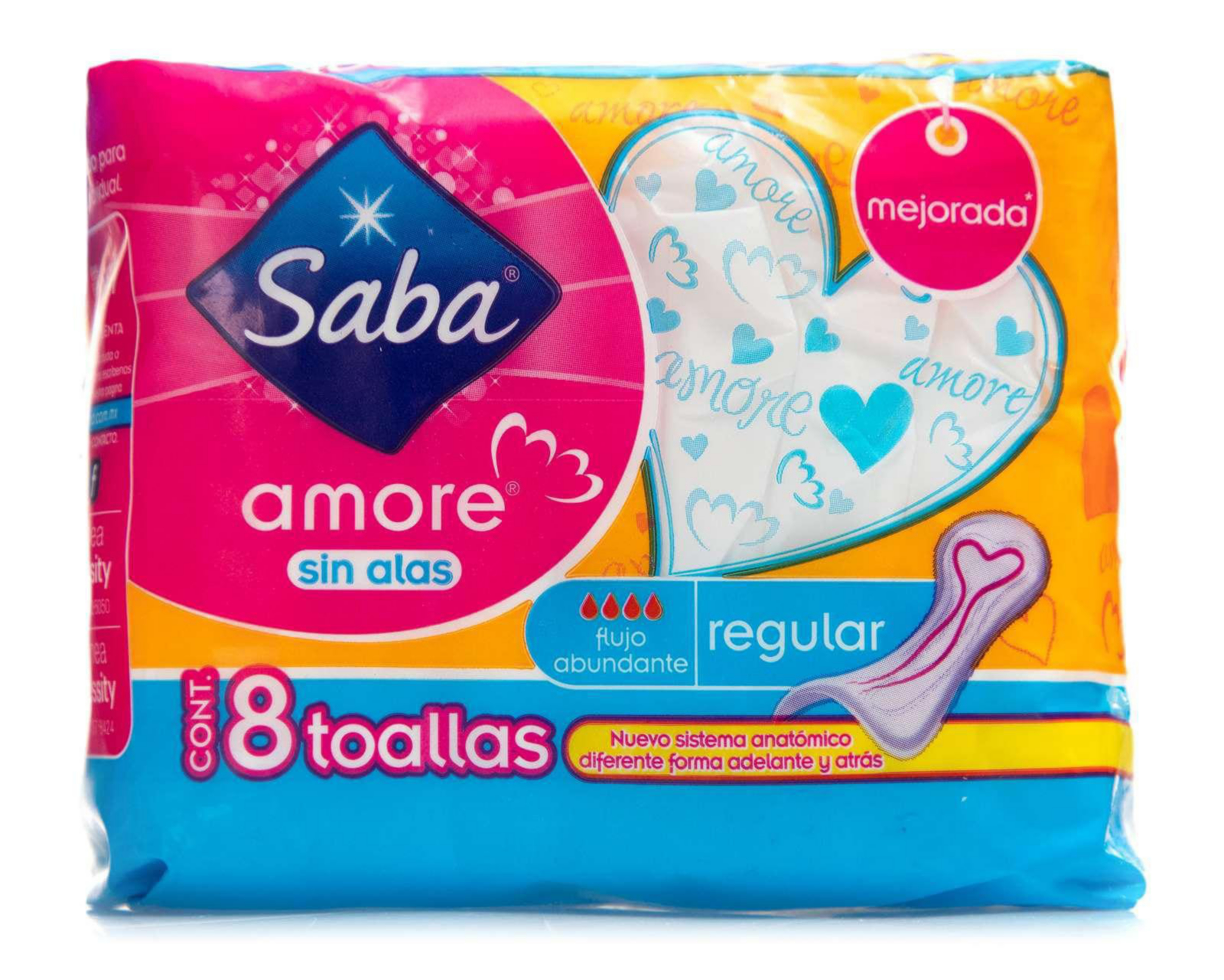 Toallas Sanitarias Saba Amore Regular sin Alas