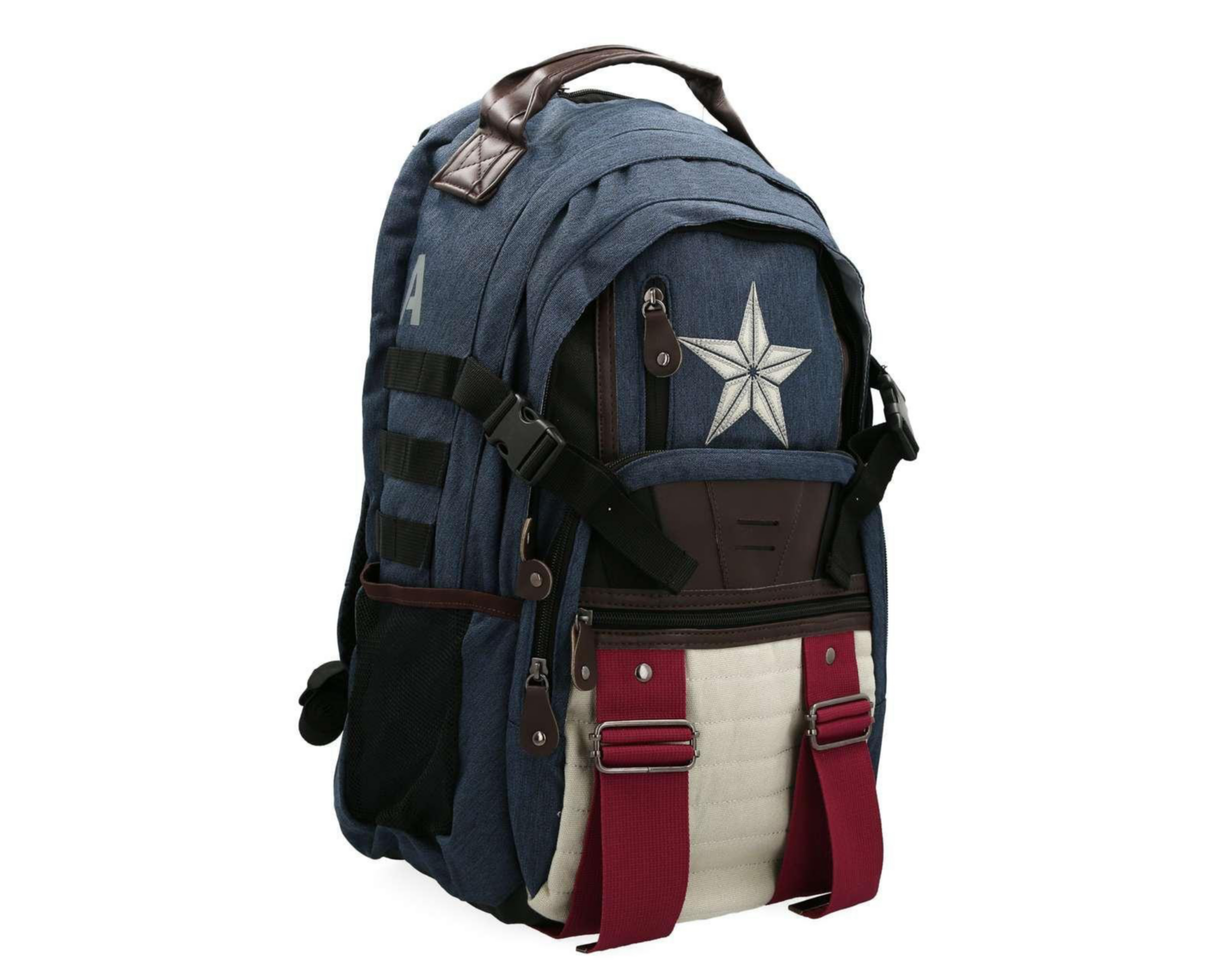 Foto 5 pulgar | Mochila Marvel Capitán América Azul