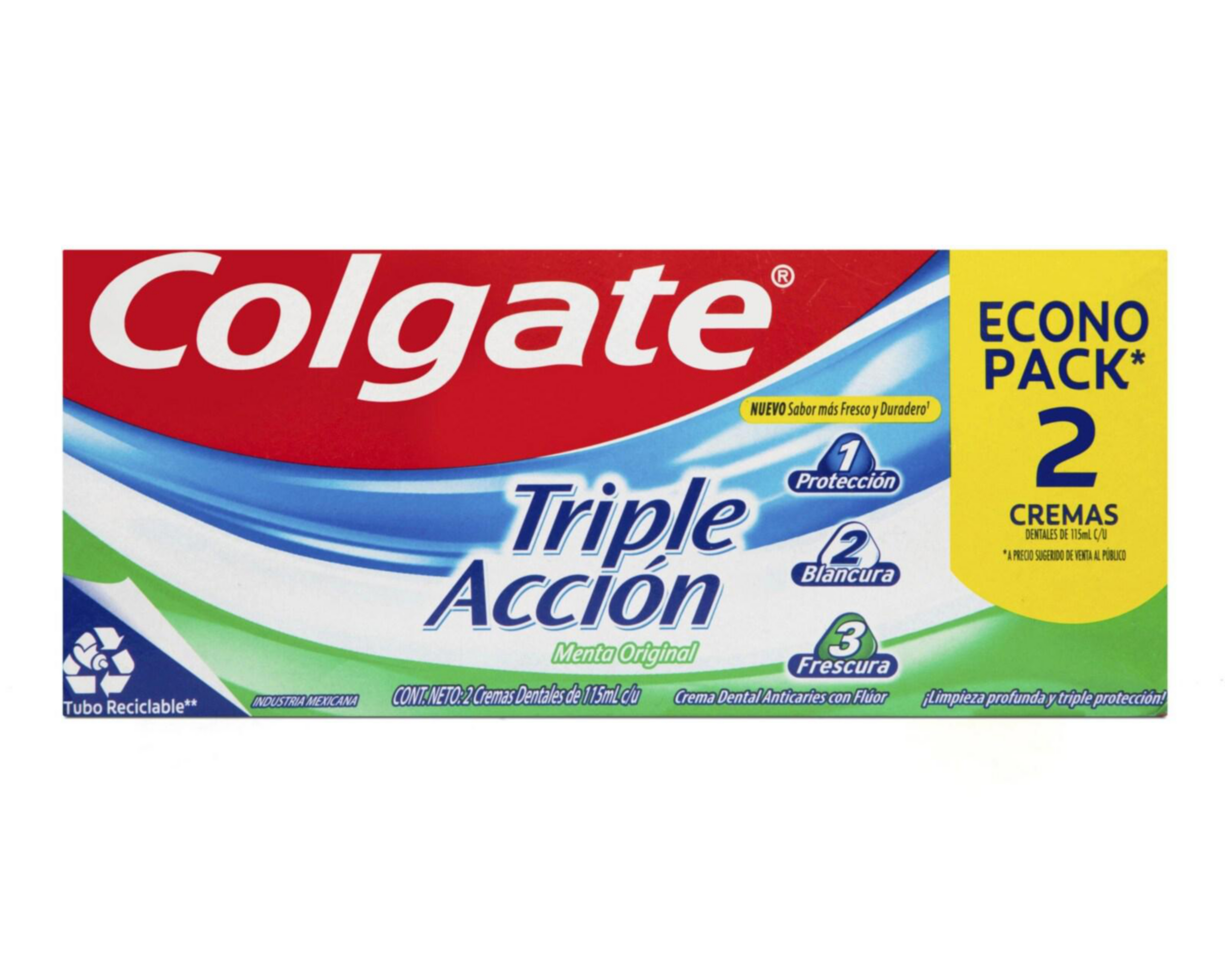 Pasta Dental Colgate Triple Acción 115 ml 2 Piezas