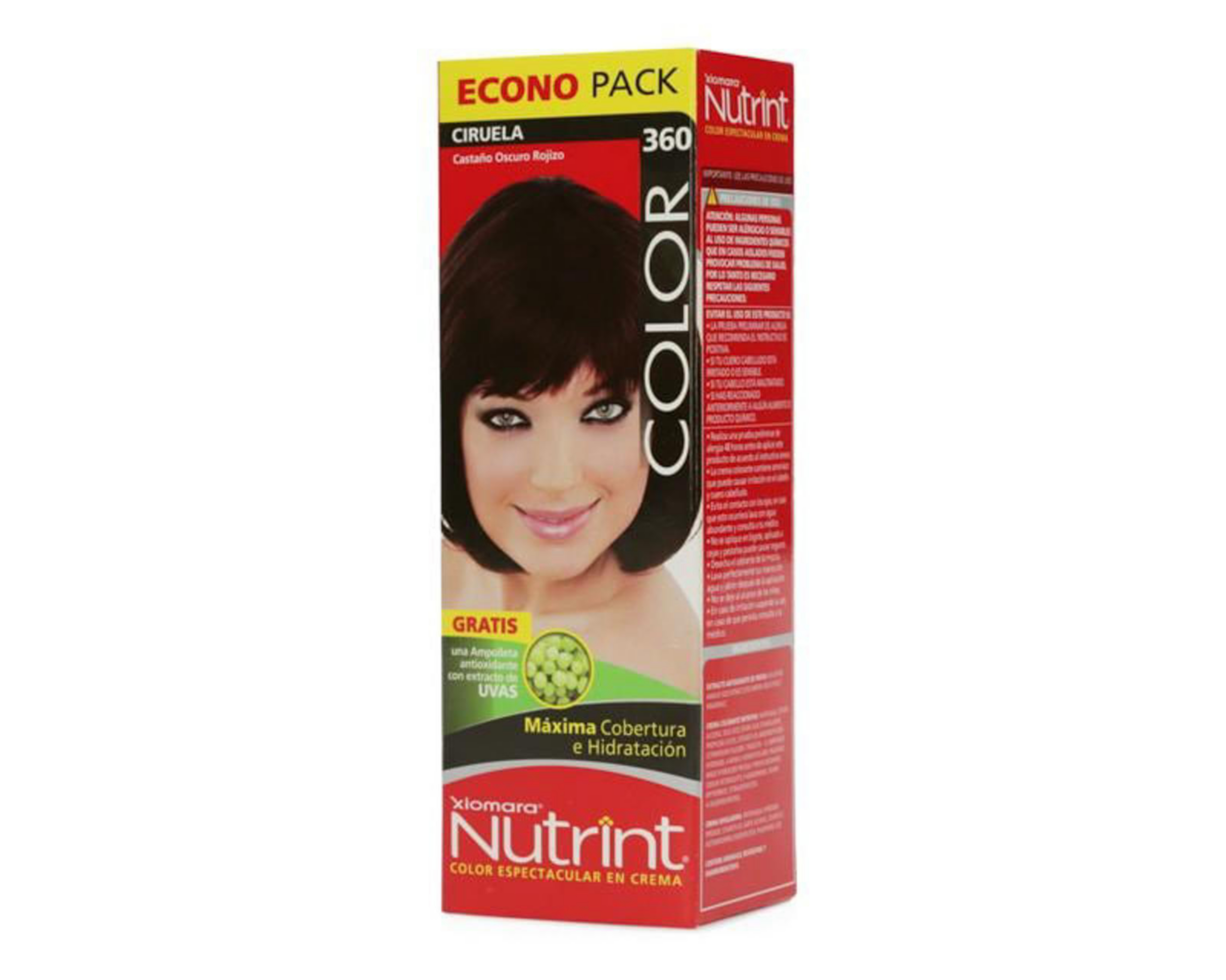 Foto 3 pulgar | Tinte para Cabello Xiomara Nutrint 360 Castaño Oscuro Rojizo