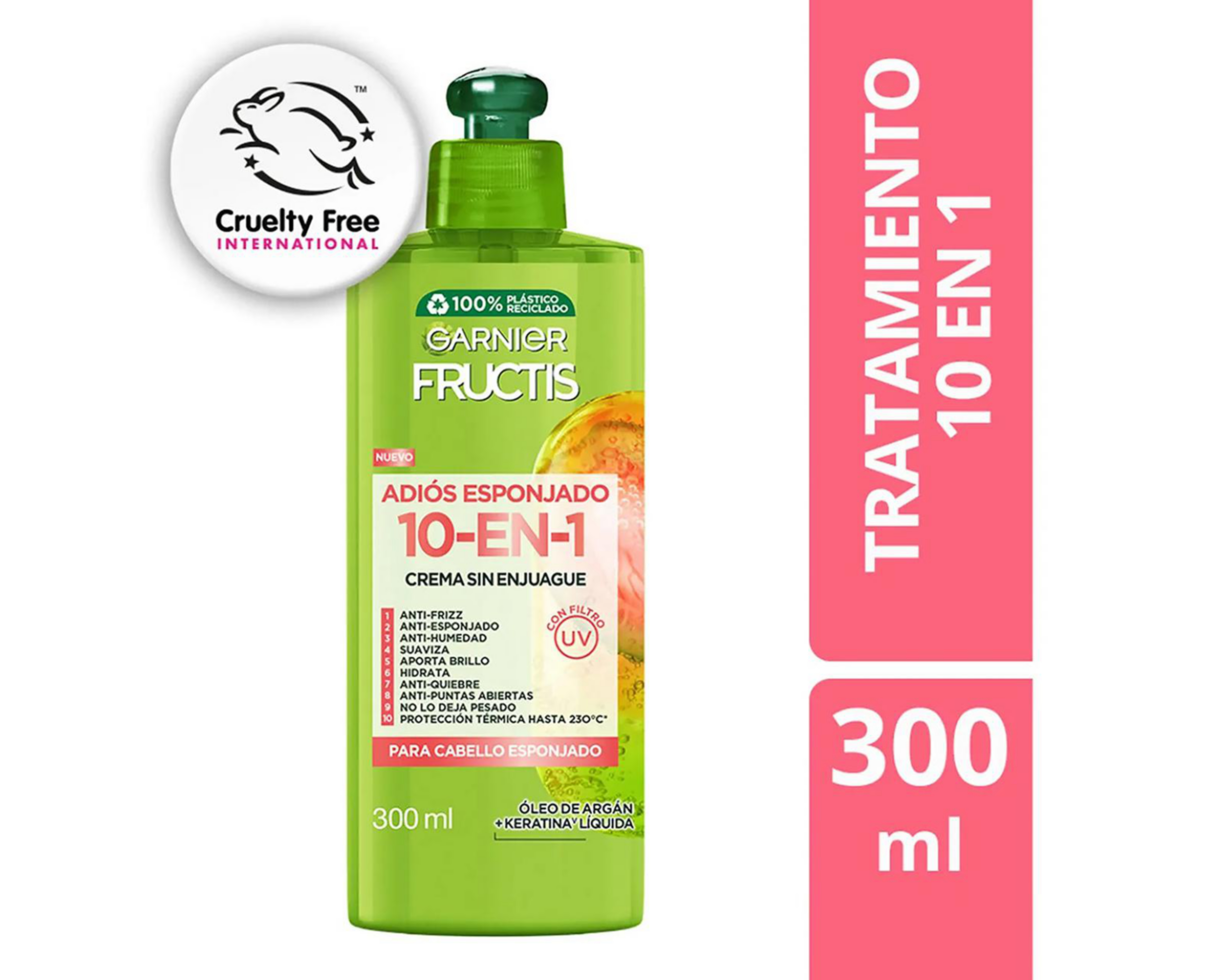 Foto 2 pulgar | Crema para Peinar Garnier Fructis Adiós Esponjado 300 ml