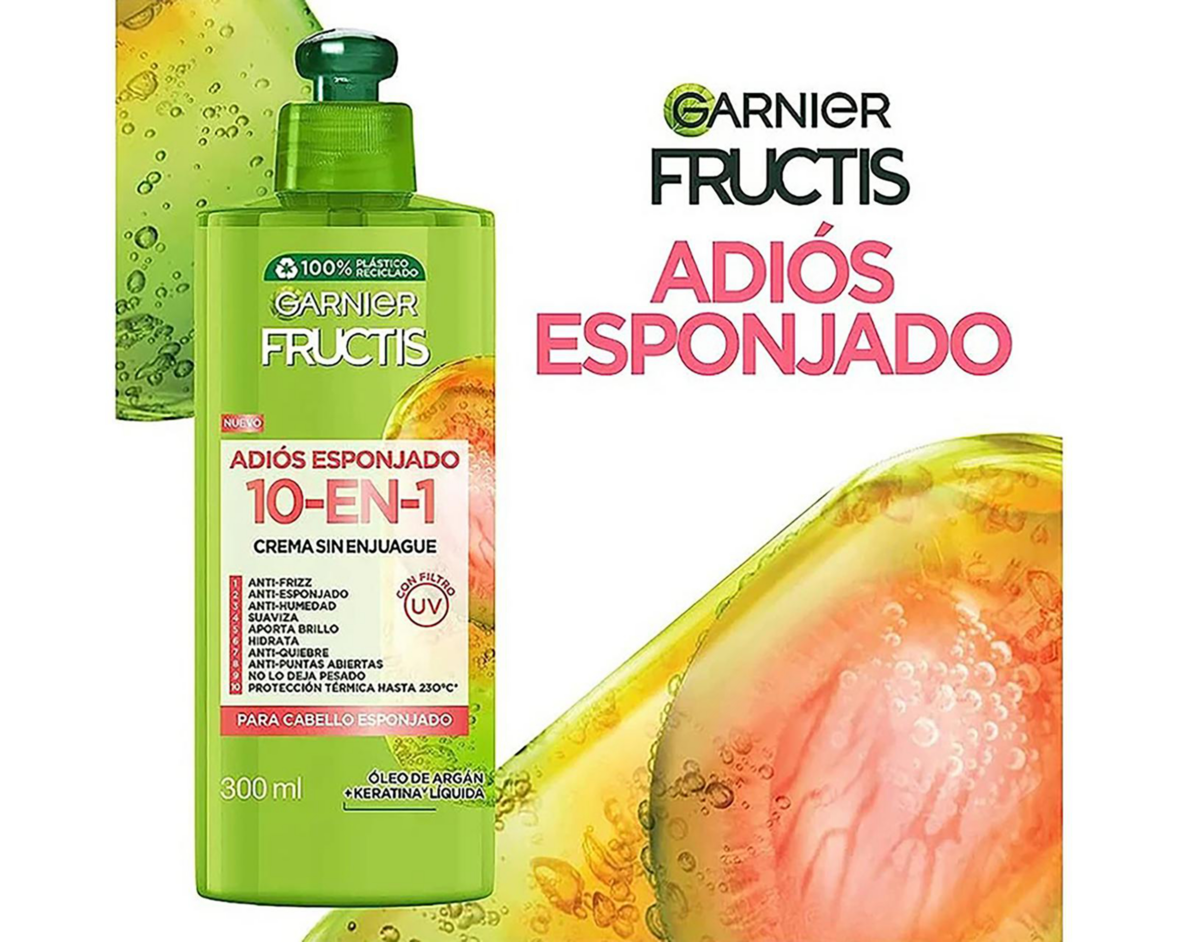 Foto 4 pulgar | Crema para Peinar Garnier Fructis Adiós Esponjado 300 ml