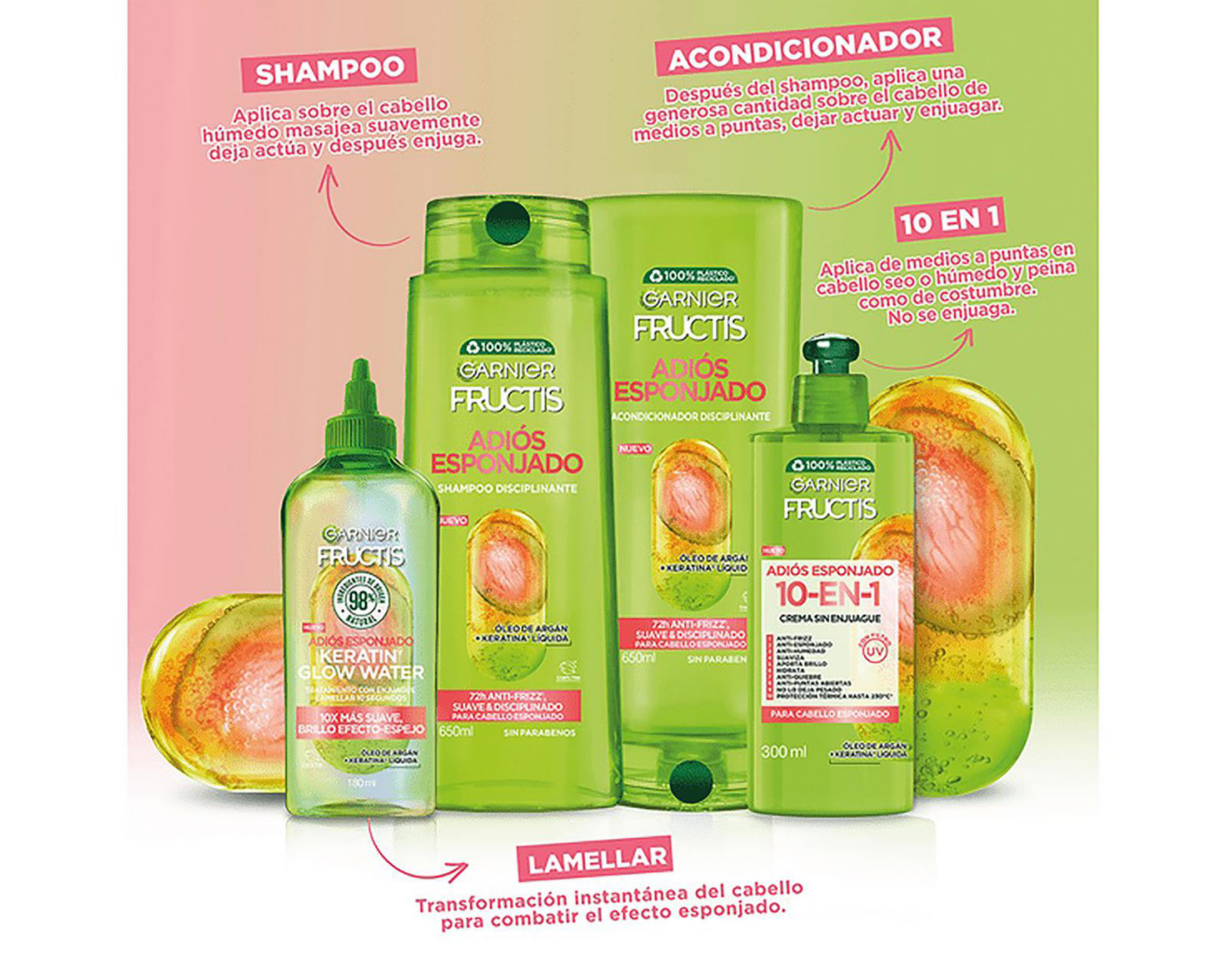 Foto 7 pulgar | Crema para Peinar Garnier Fructis Adiós Esponjado 300 ml