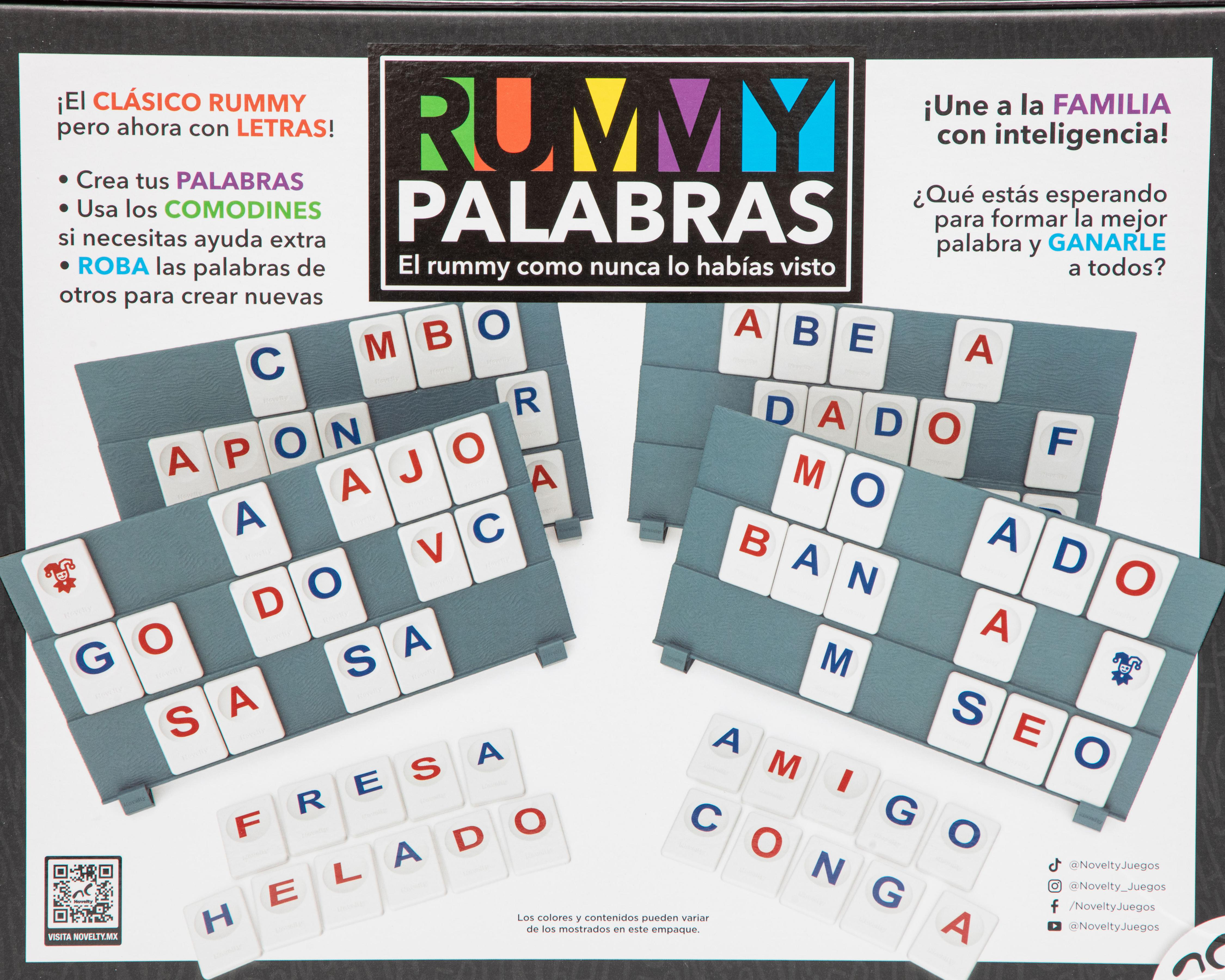 Foto 4 pulgar | Juego de Mesa Rummy Palabras Novelty