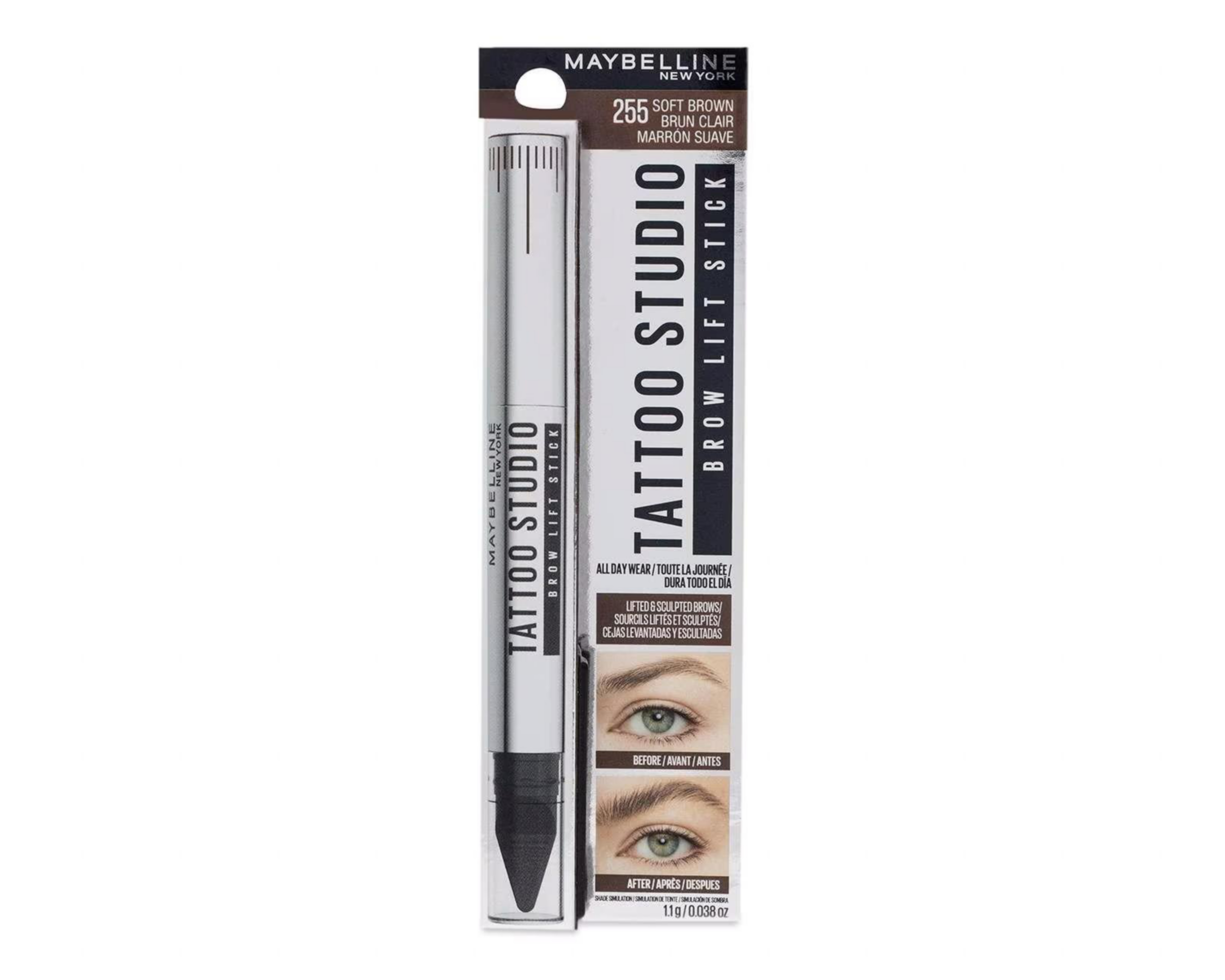 Foto 2 pulgar | Delineador de Cejas Maybelline Tattoo Studio Soft Brown 1.1 g