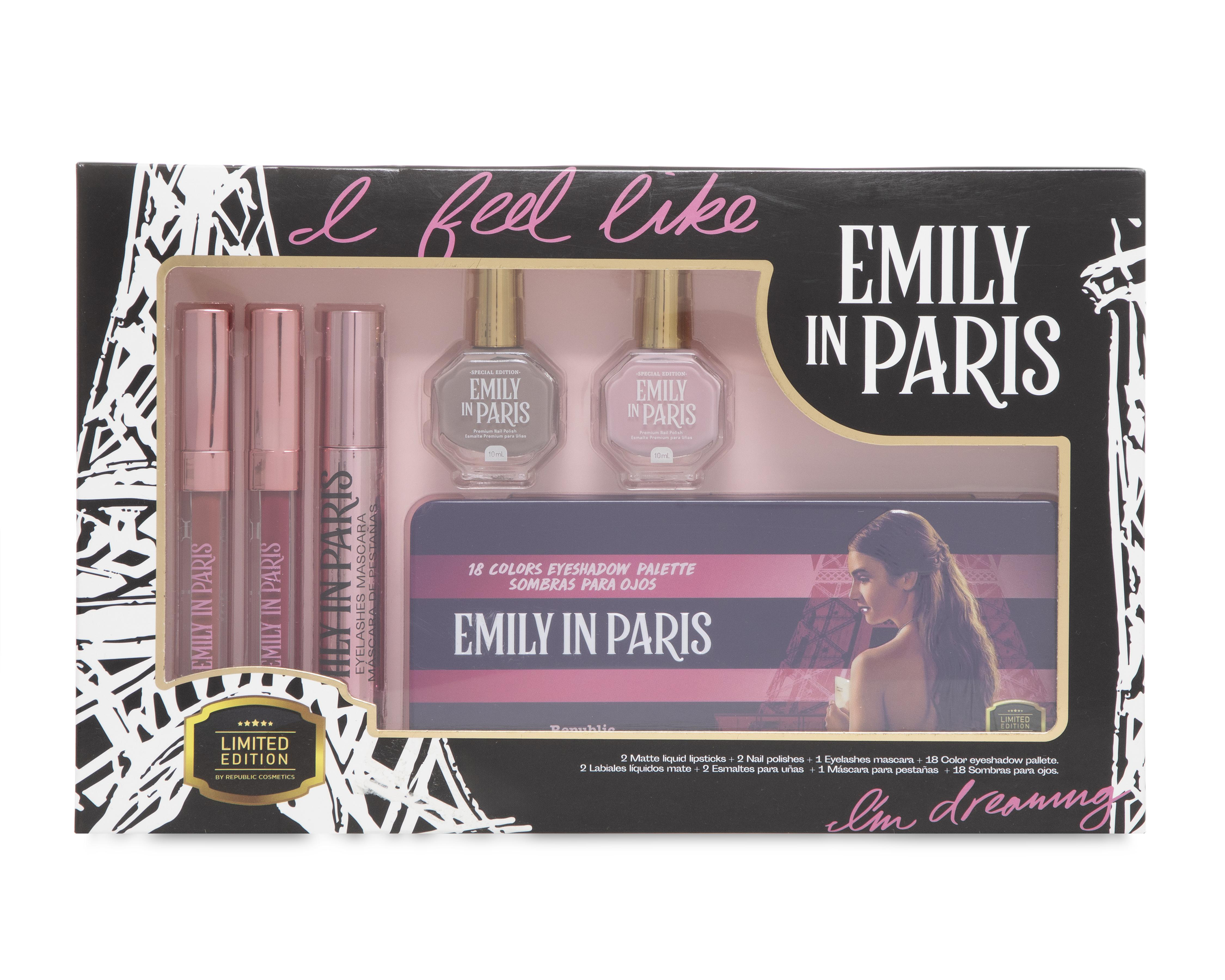 Paleta de Sombras Republic Cosmetics Emily in Paris Romance + Labial y Esmalte