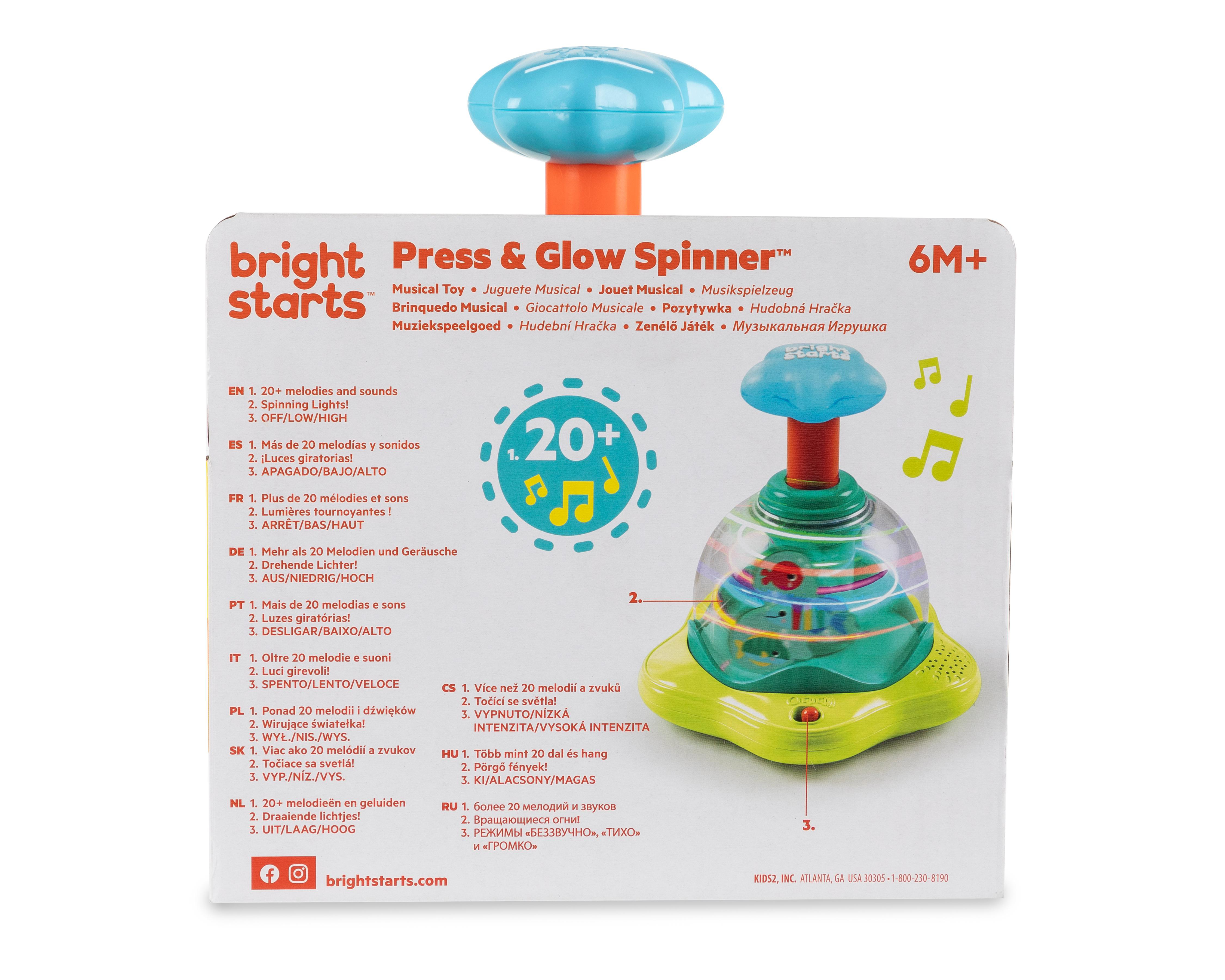 Foto 3 pulgar | Juguete Musical Press & Glow Spinner Bright Starts