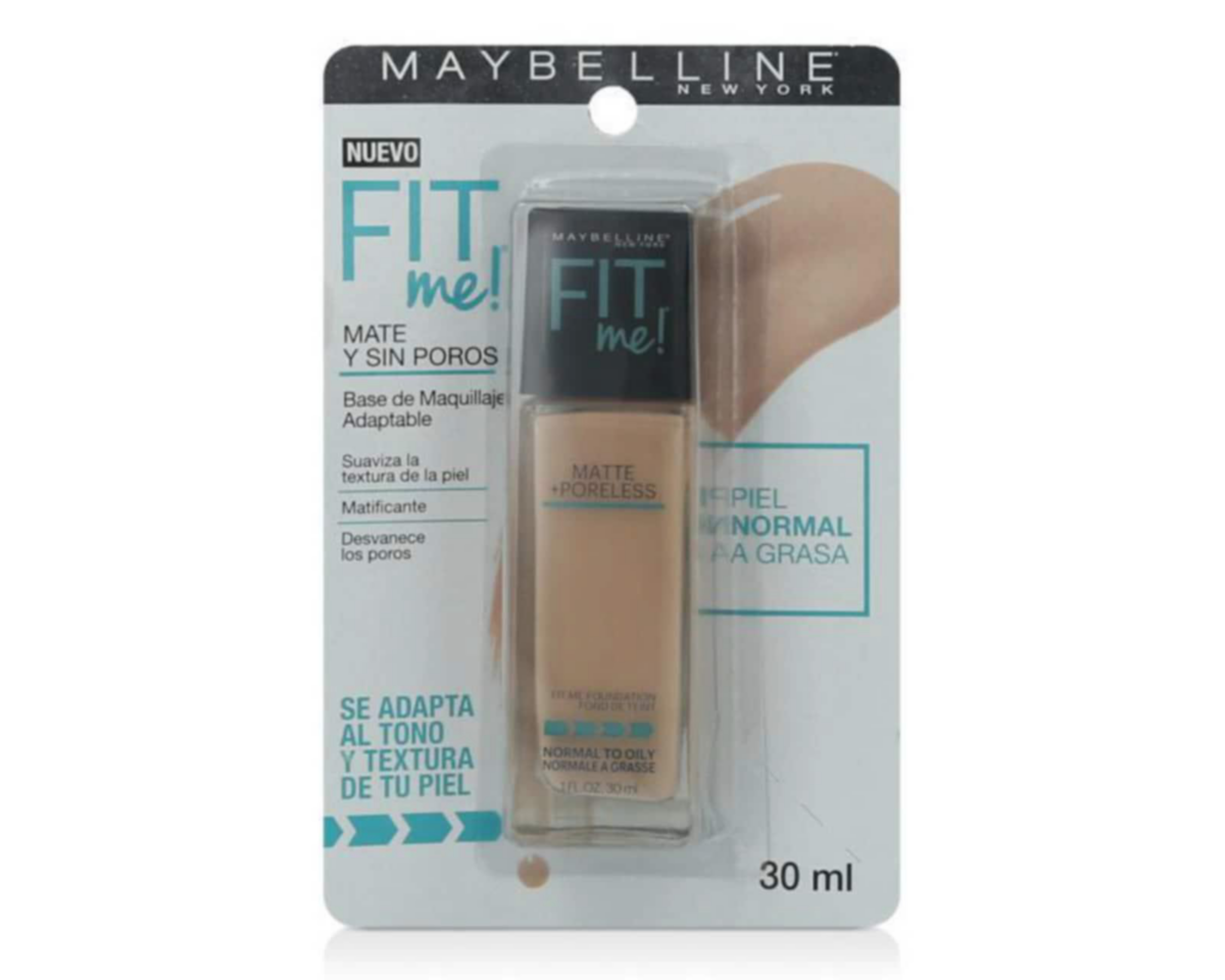 Foto 4 pulgar | Base de Maquillaje Fit Me! Maybelline Matte + Poreless Natural Beige 30 ml