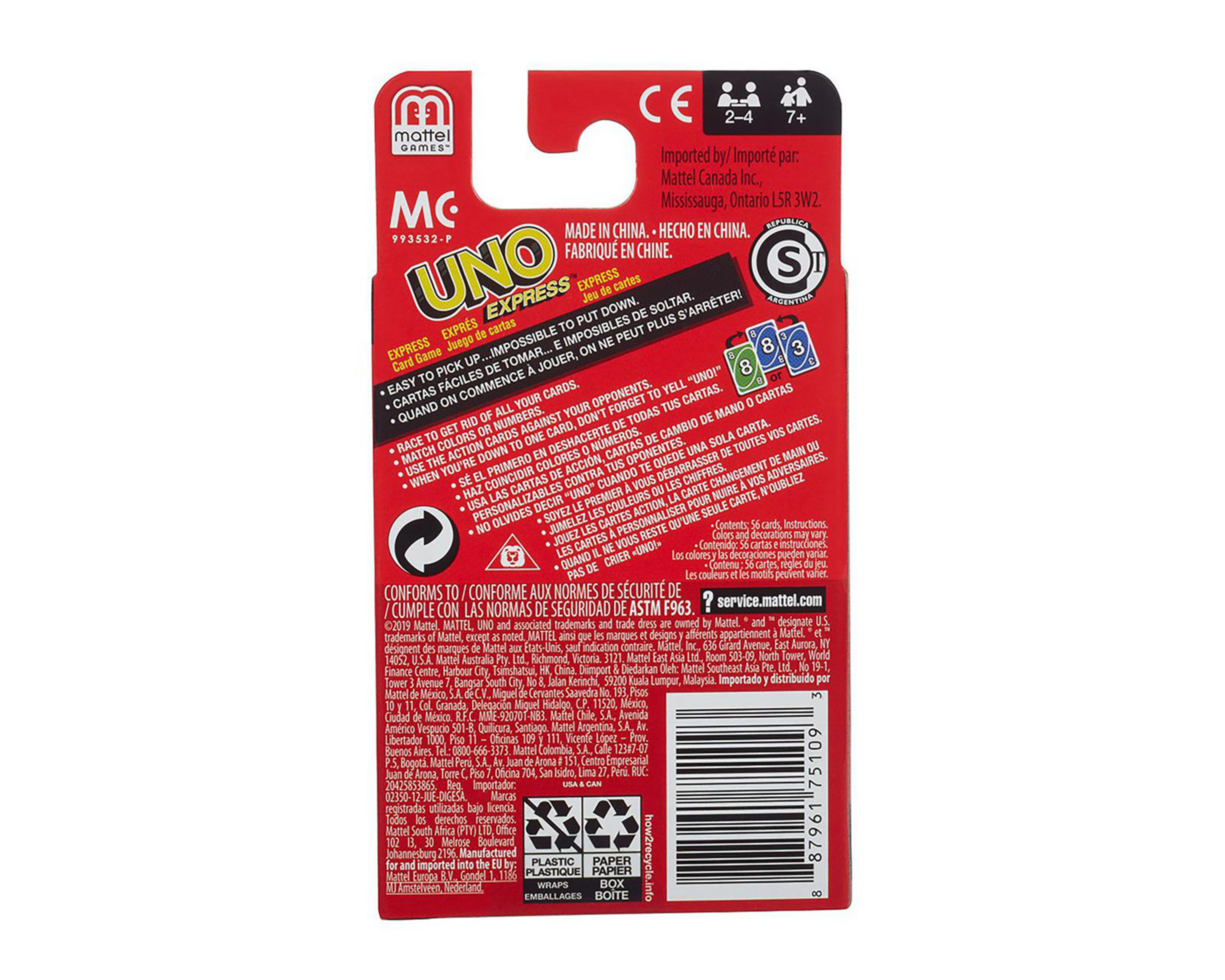 Foto 4 | Juego de Mesa Uno Express Mattel