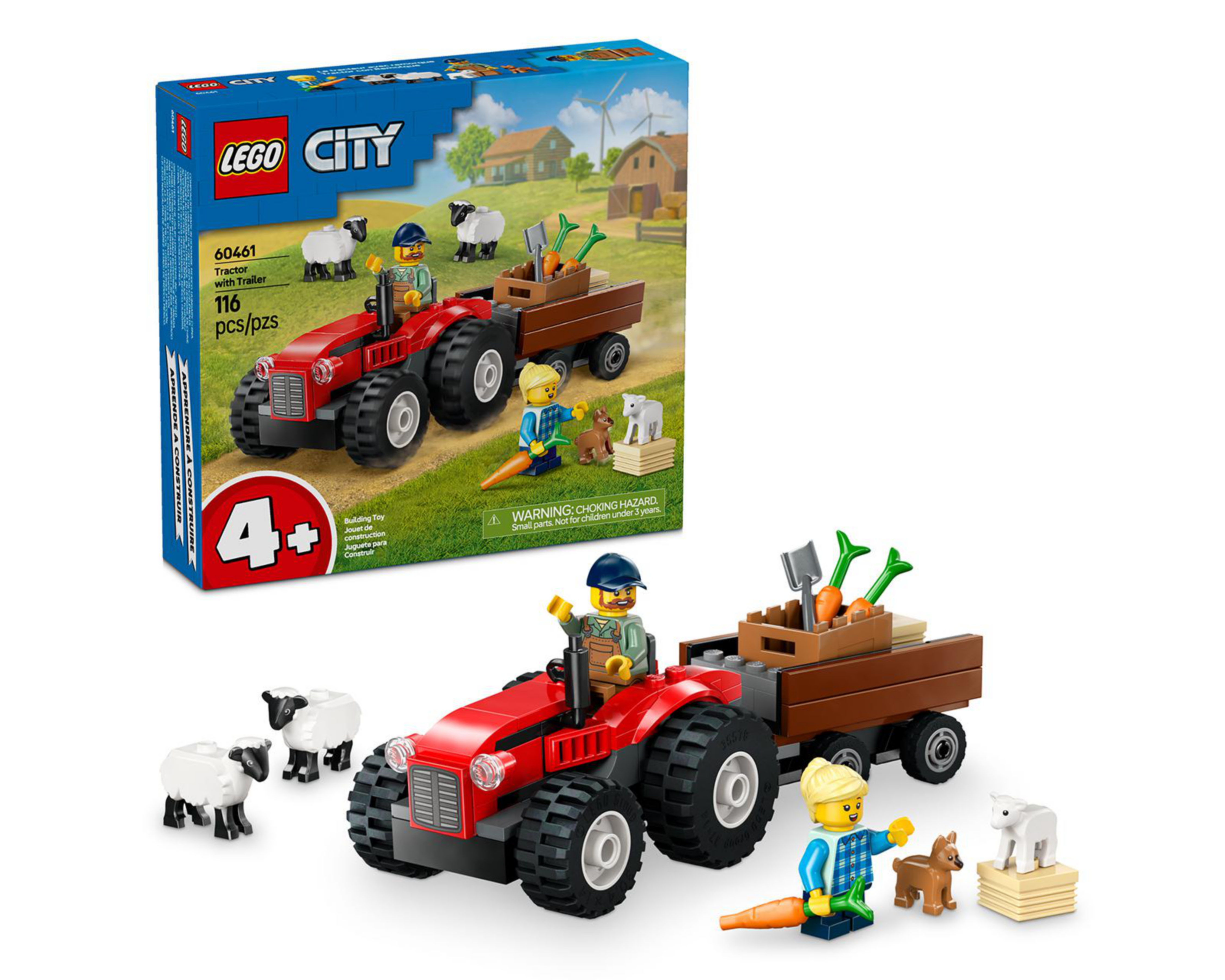 Foto 2 pulgar | LEGO City: Tractor Rojo con Remolque y Oveja