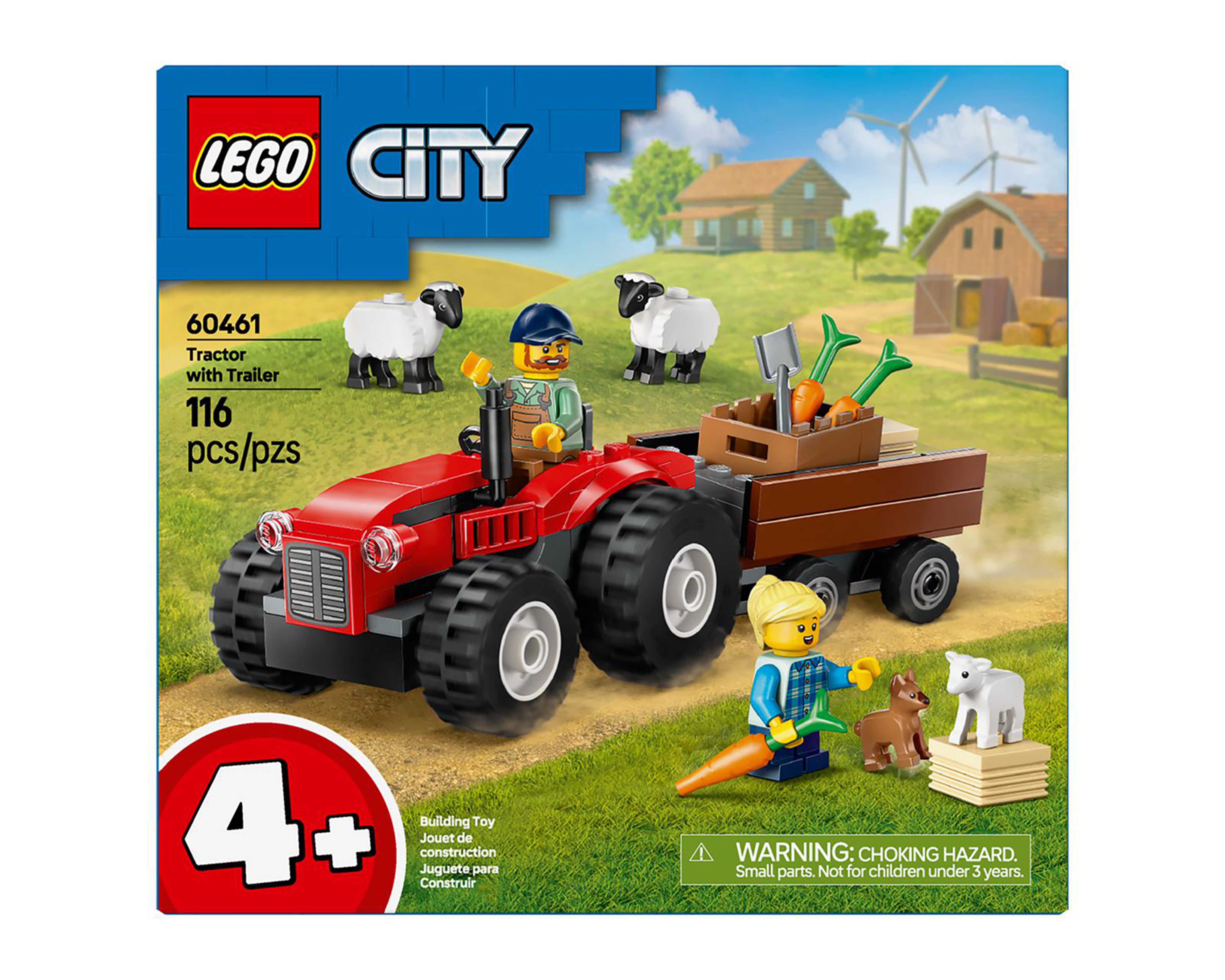 Foto 3 pulgar | LEGO City: Tractor Rojo con Remolque y Oveja