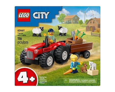 Foto 2 | LEGO City: Tractor Rojo con Remolque y Oveja