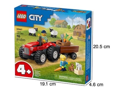 Foto 5 | LEGO City: Tractor Rojo con Remolque y Oveja