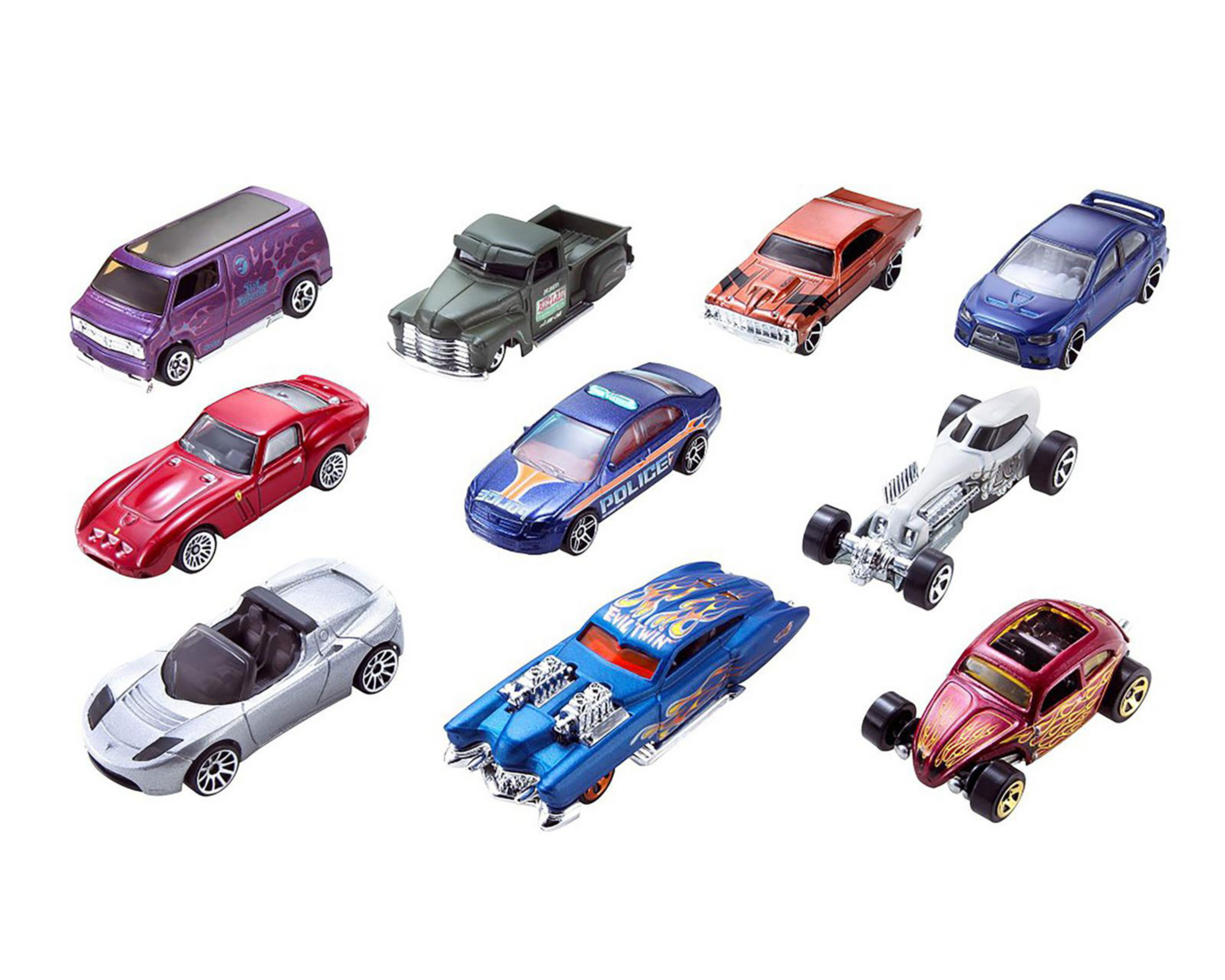 Vehículos Clásicos Hot Wheels 10 Piezas