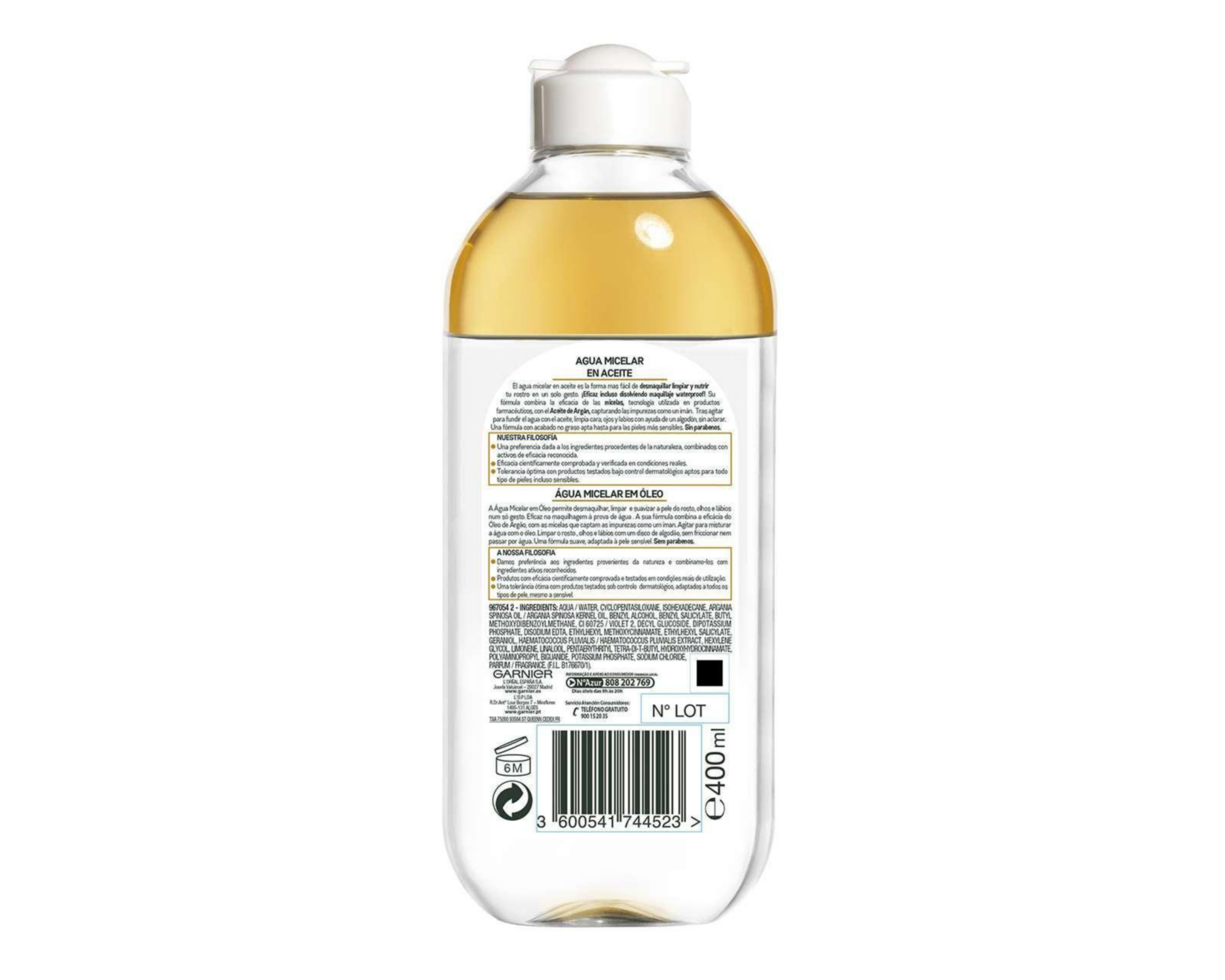 Foto 2 | Agua Micelar en Aceite marca Garnier Skin Active