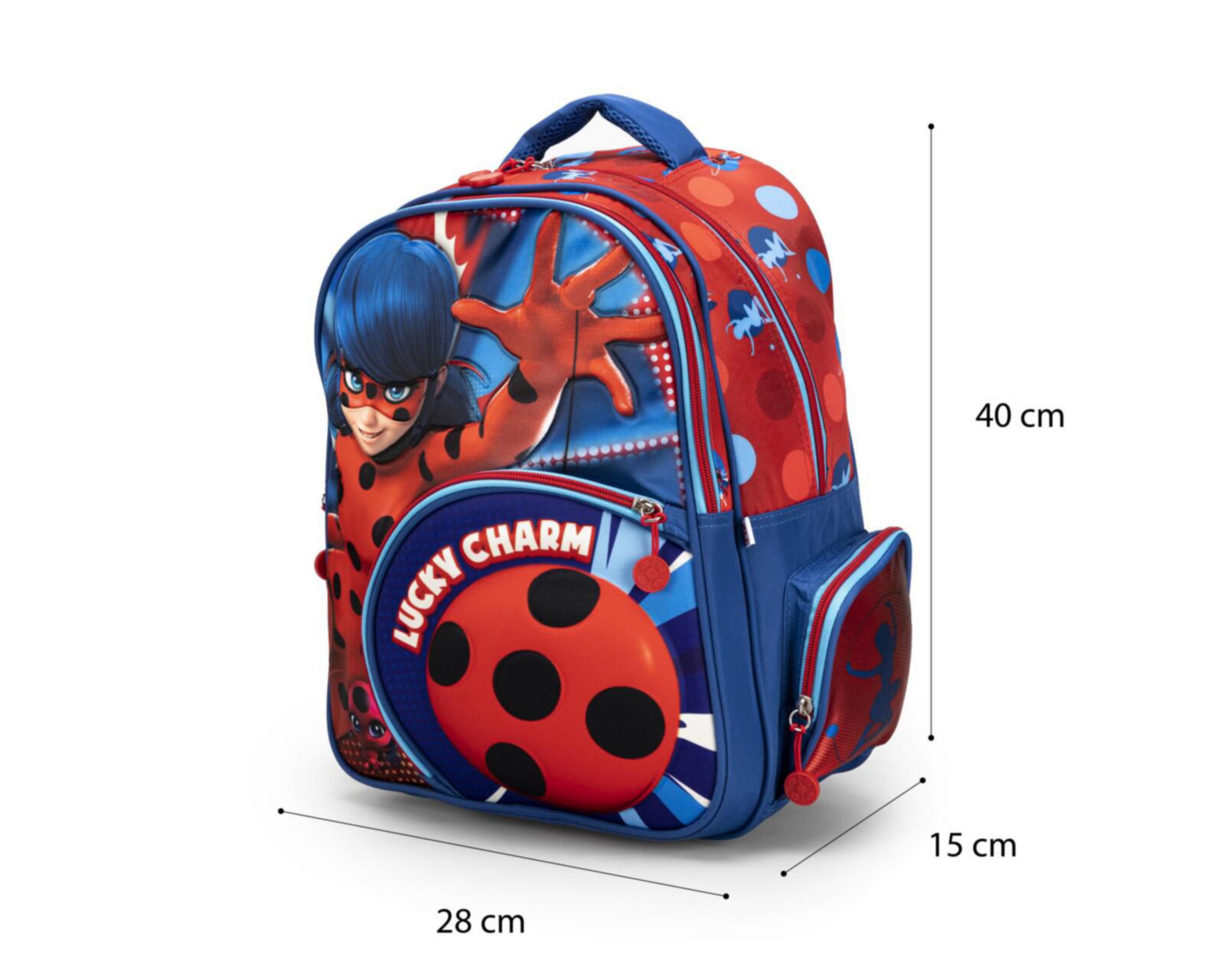 Mochila Lady Bug Azul Rojo Coppel