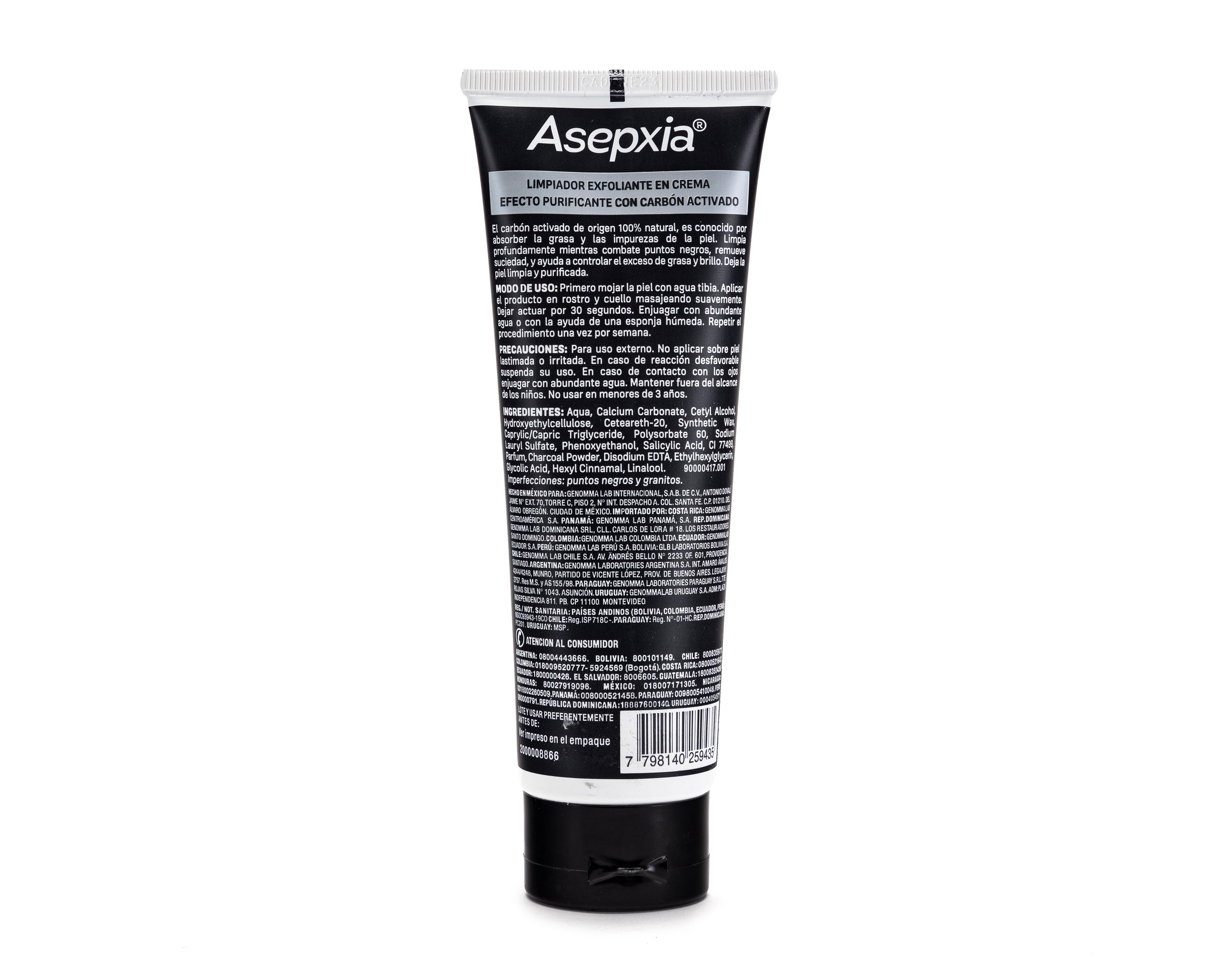 Foto 3 pulgar | Crema Exfoliante Asepxia Carbón Detox 120 g