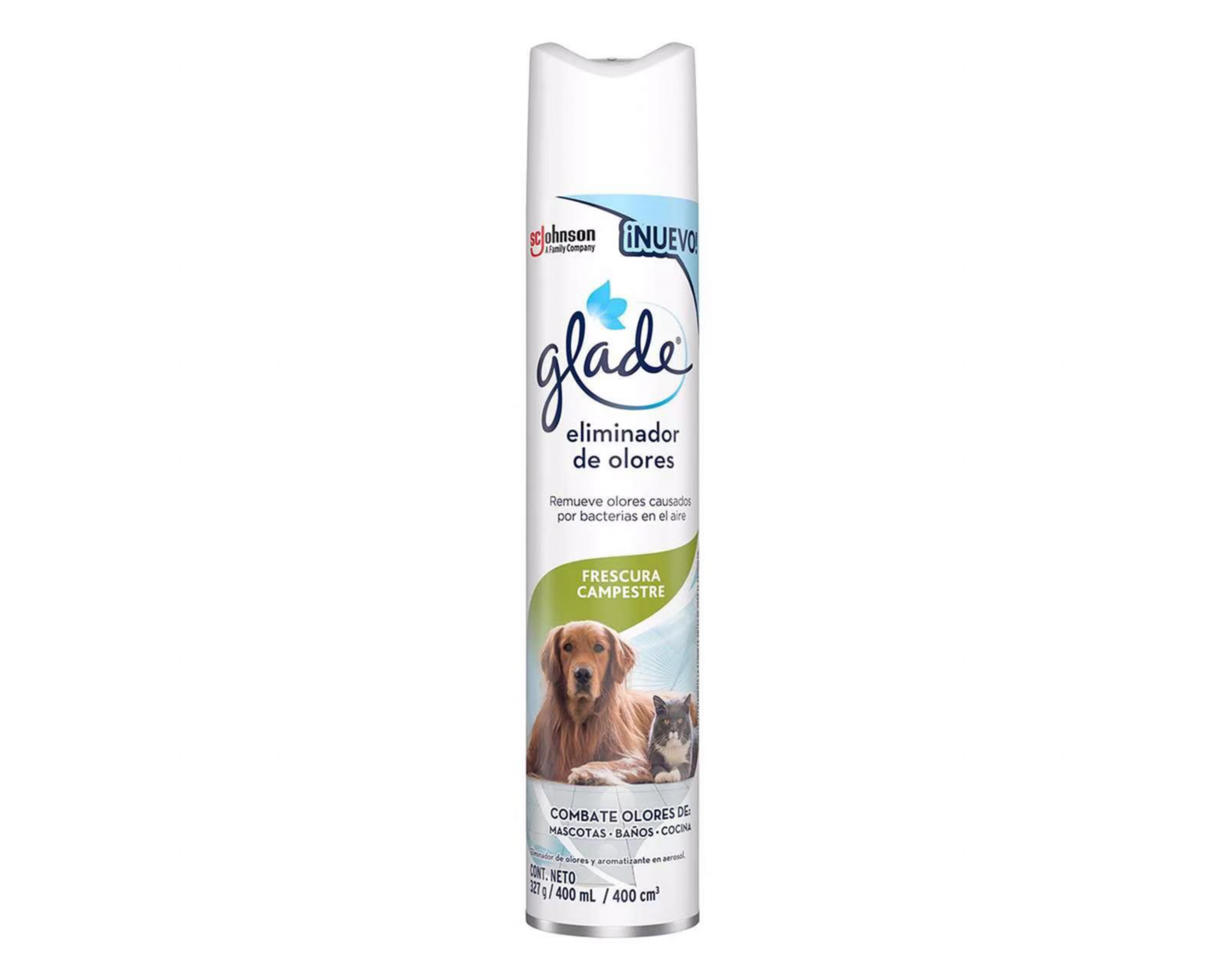 Aromatizante Glade Eliminador de Olores Frescura Campestre en Aerosol 400 ml