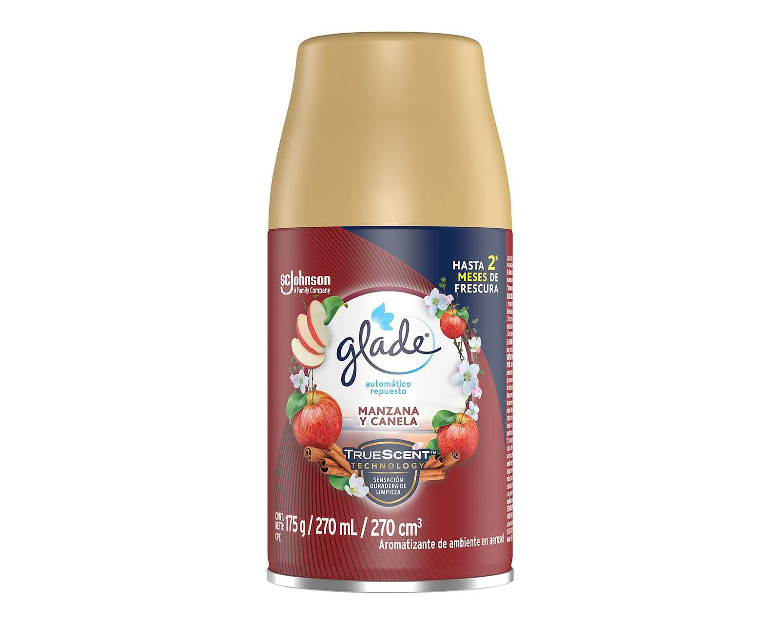 Aromatizante Glade Manzana y Canela Repuesto en Aerosol 200 ml