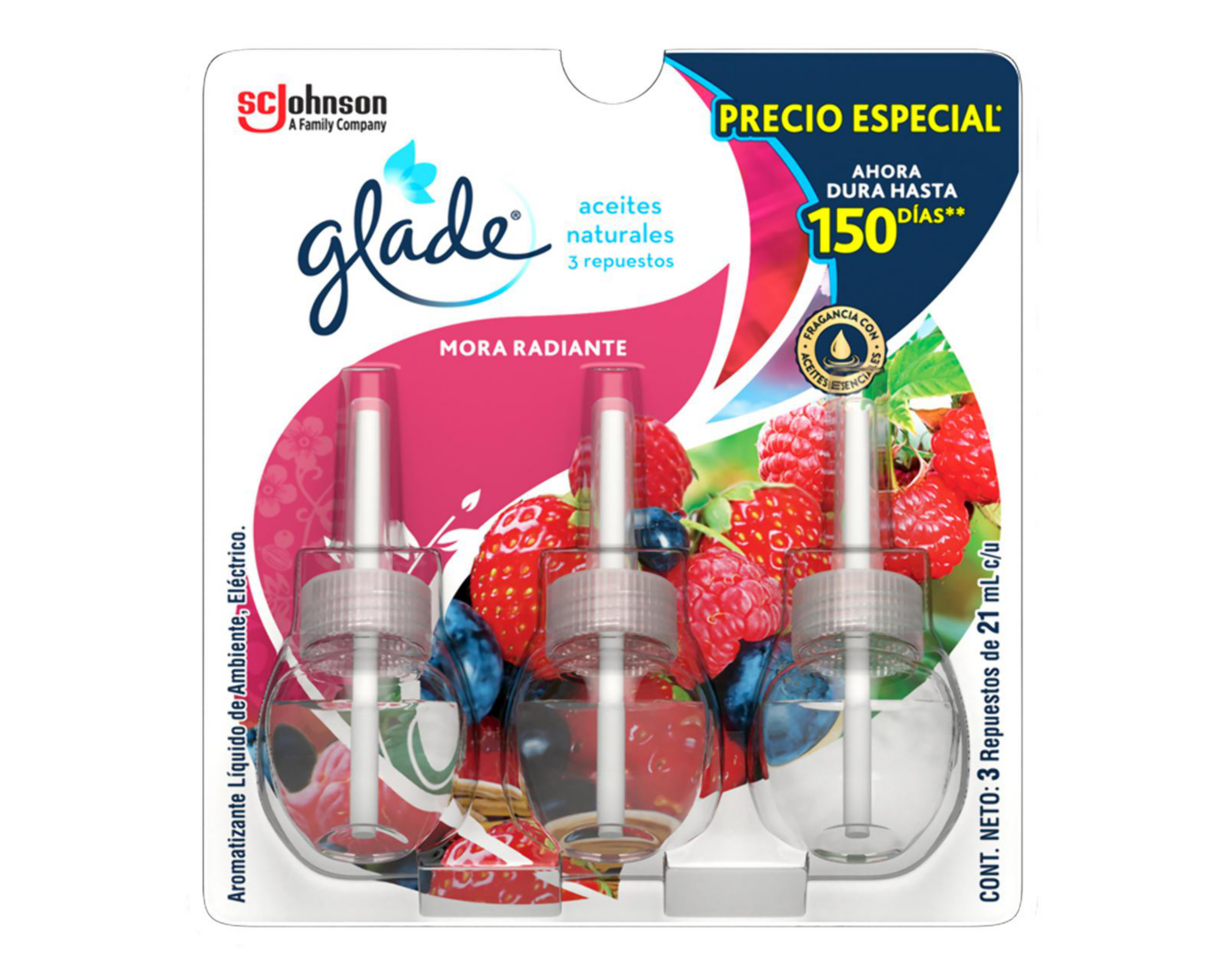 Repuesto de Aromatizante Glade Mora Radiante 3 Piezas