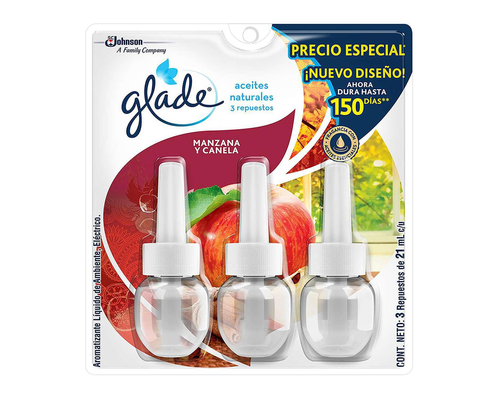 Repuesto de Aromatizante Glade Manzana Canela 3 Piezas