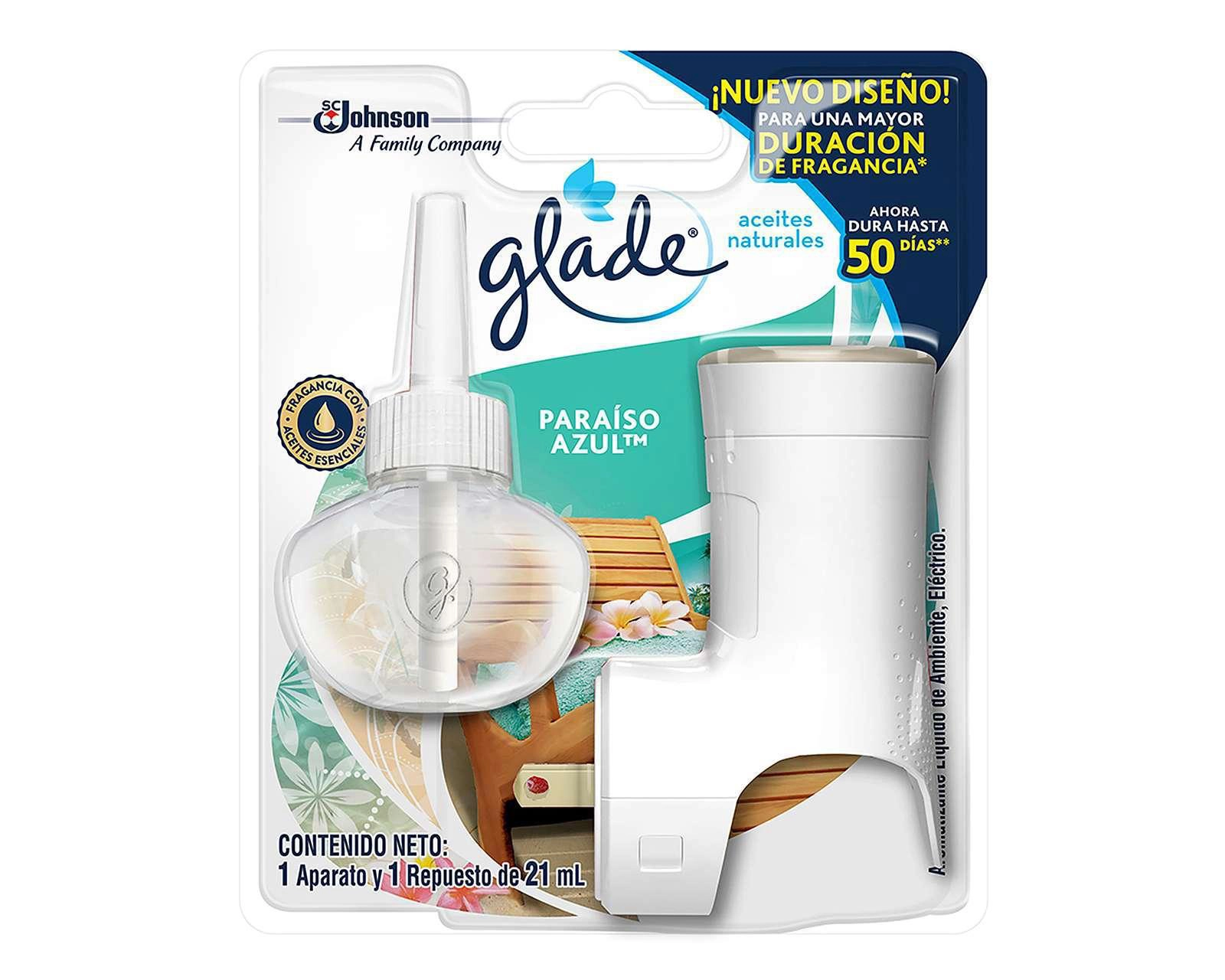 Difusor Eléctrico Glade Paraíso Azul con Repuesto $79