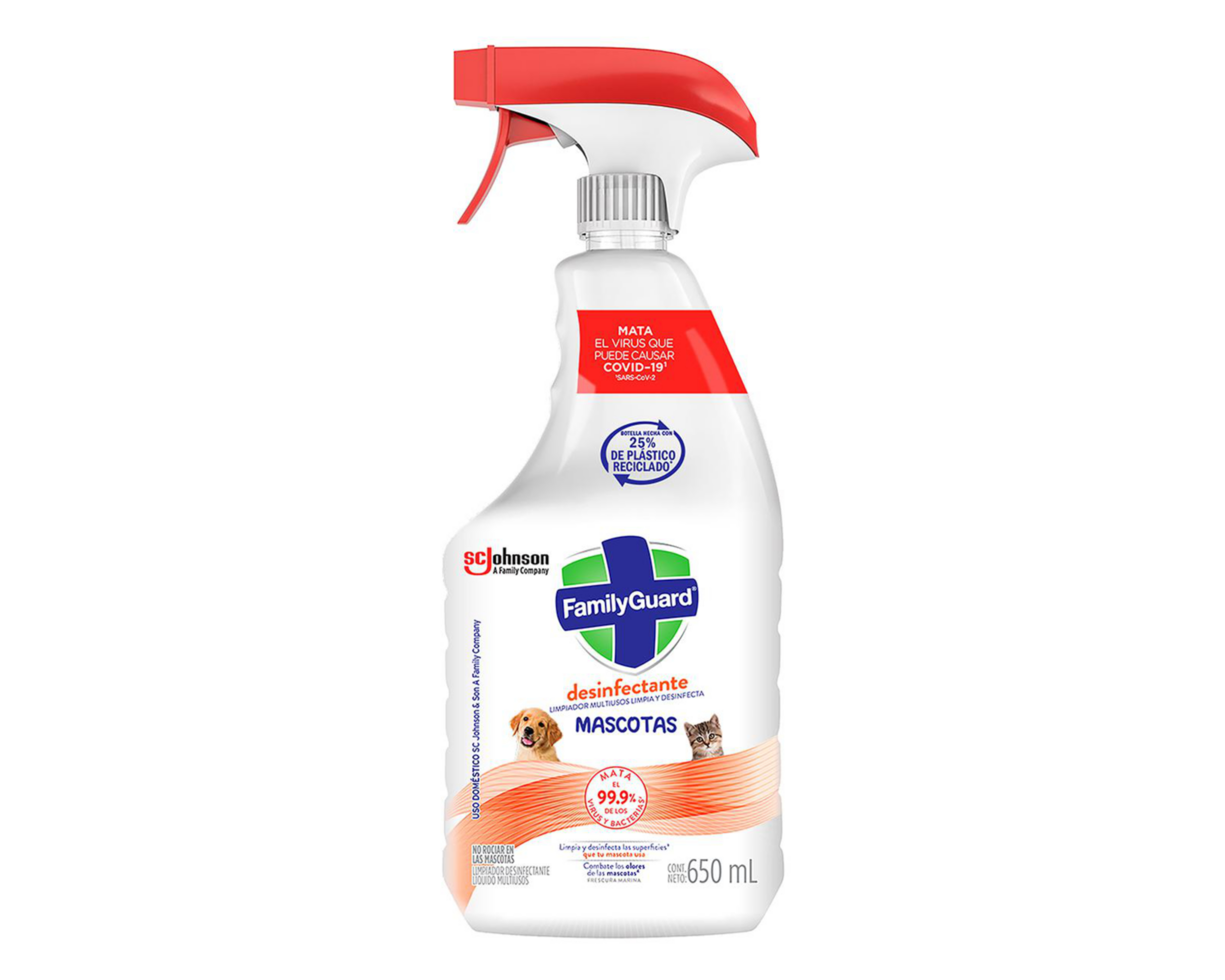 Limpiador Multiusos Desinfectante Mascotas Family Guard 650 ml