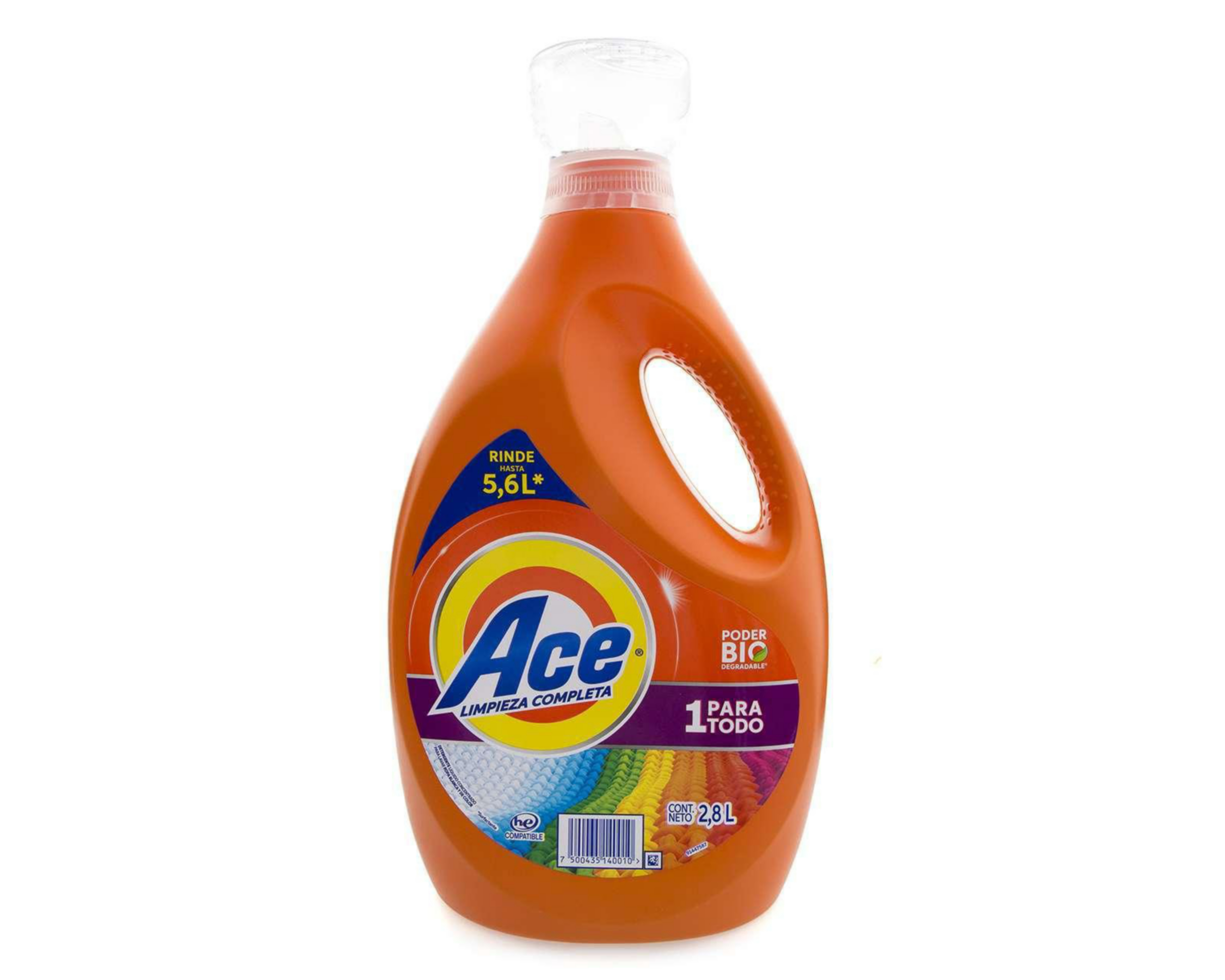 Foto 1 | Jabón Líquido Ace 1 Para Todo 2.8 L