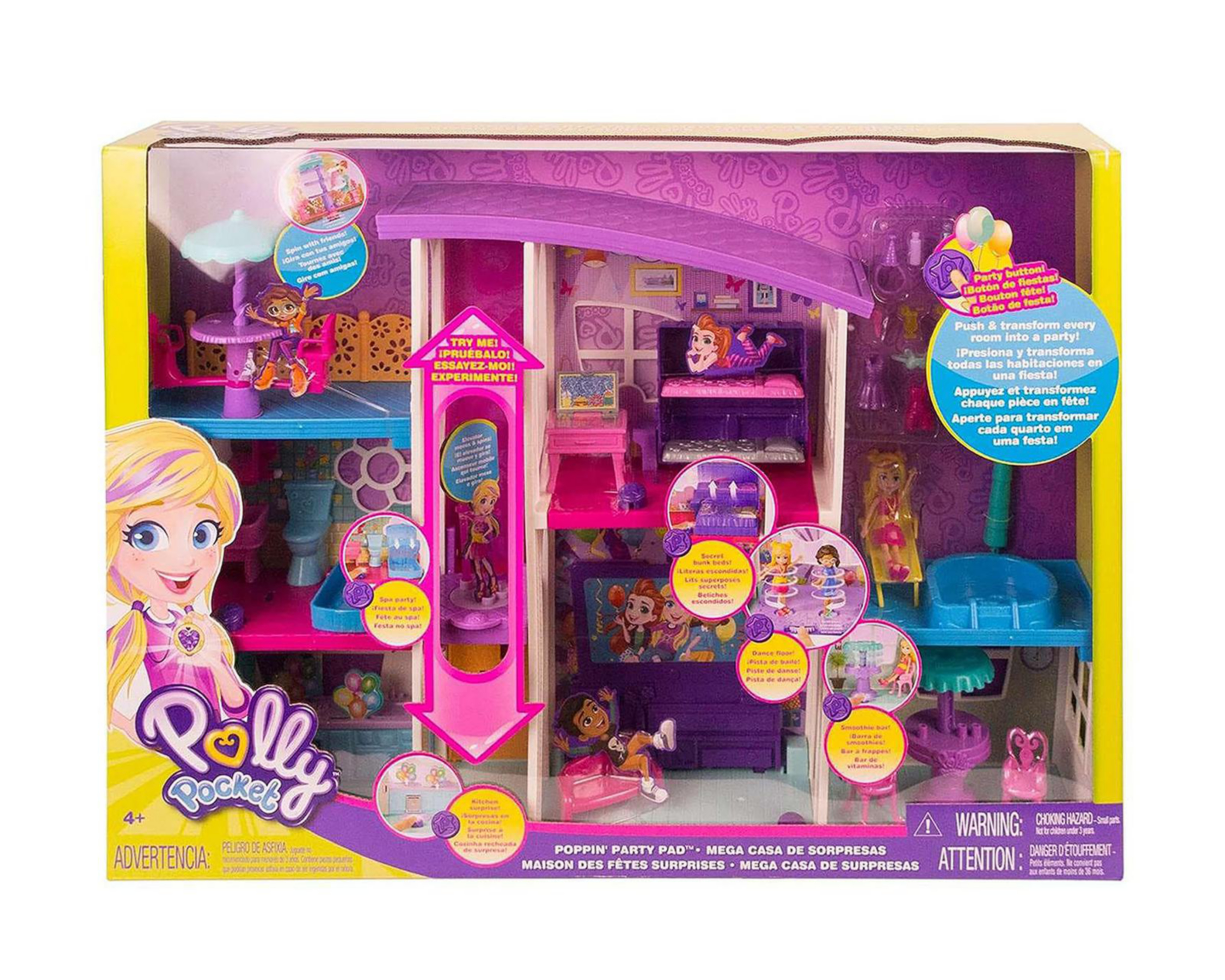 Foto 11 pulgar | Mega Casa de Sorpresas Polly Pocket