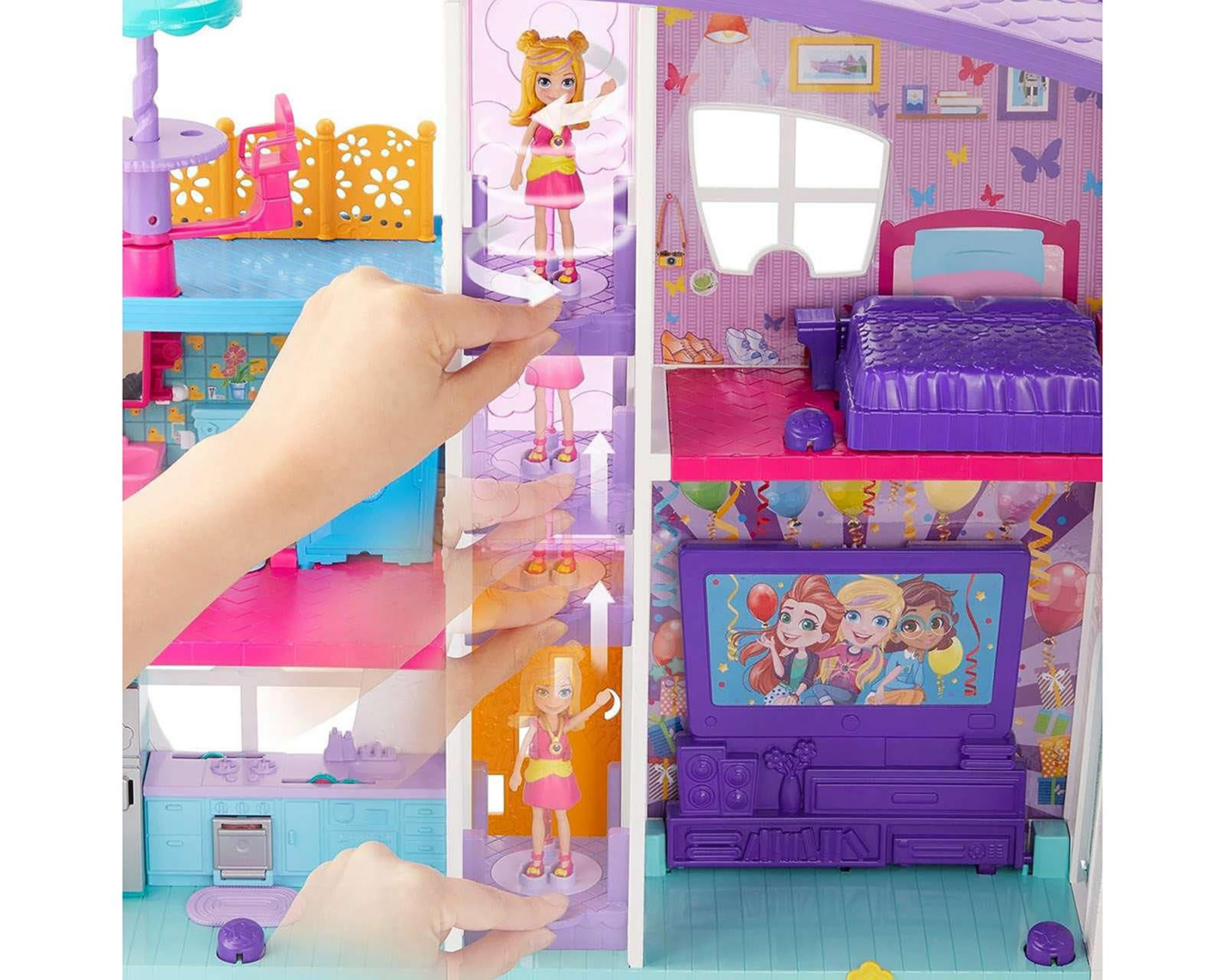 Foto 6 pulgar | Mega Casa de Sorpresas Polly Pocket