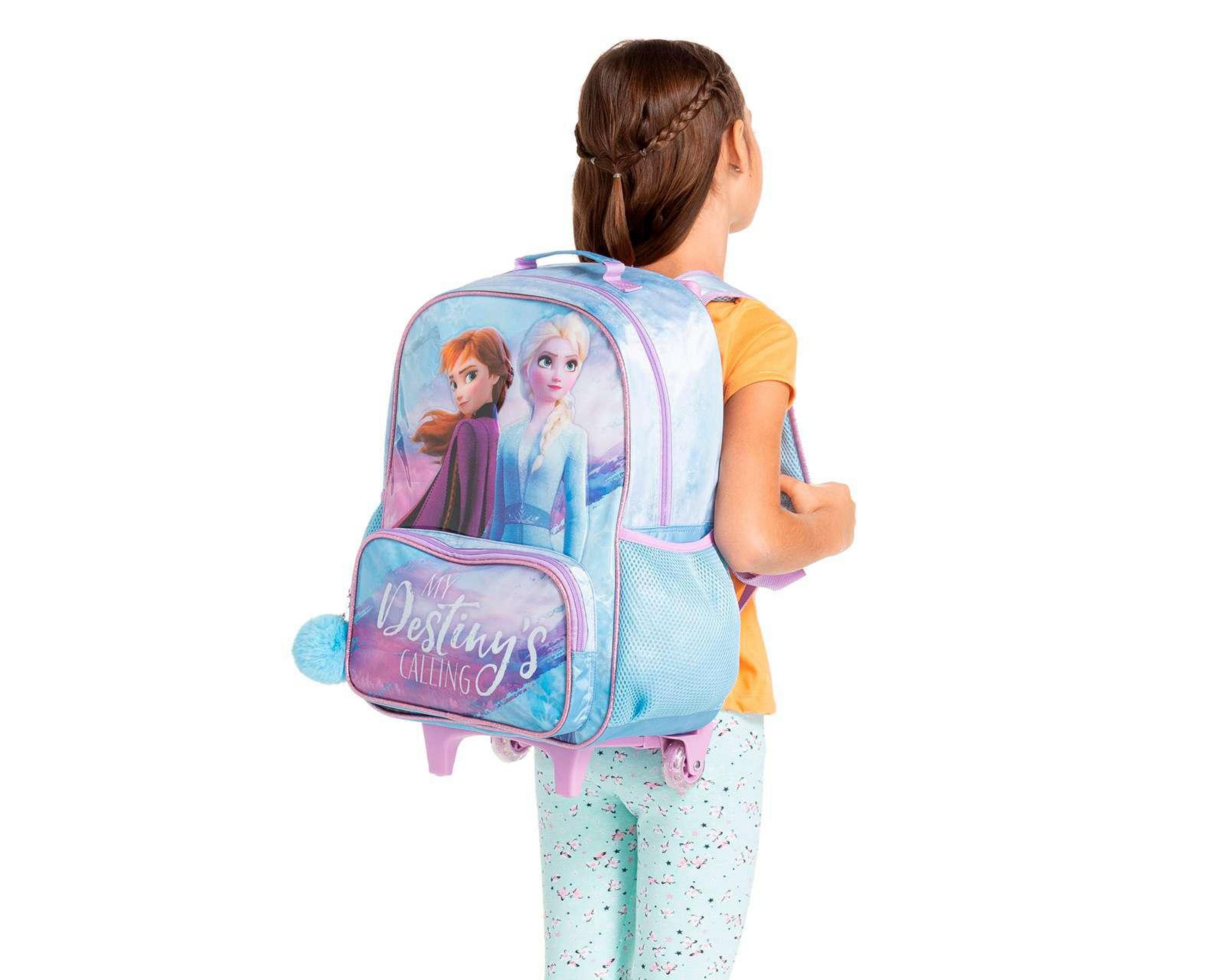 Foto 7 pulgar | Mochila con Ruedas Disney Azul